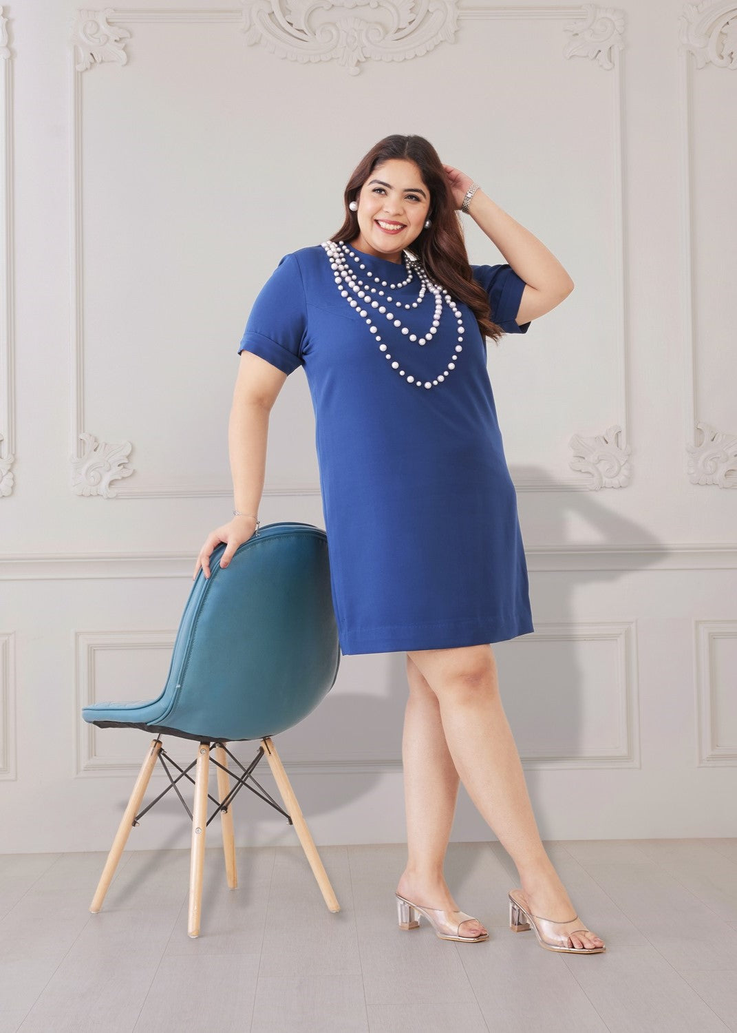Classic Navy Blue Dress Navy Blue / M Classic Navy Blue Dress Navy Blue / M