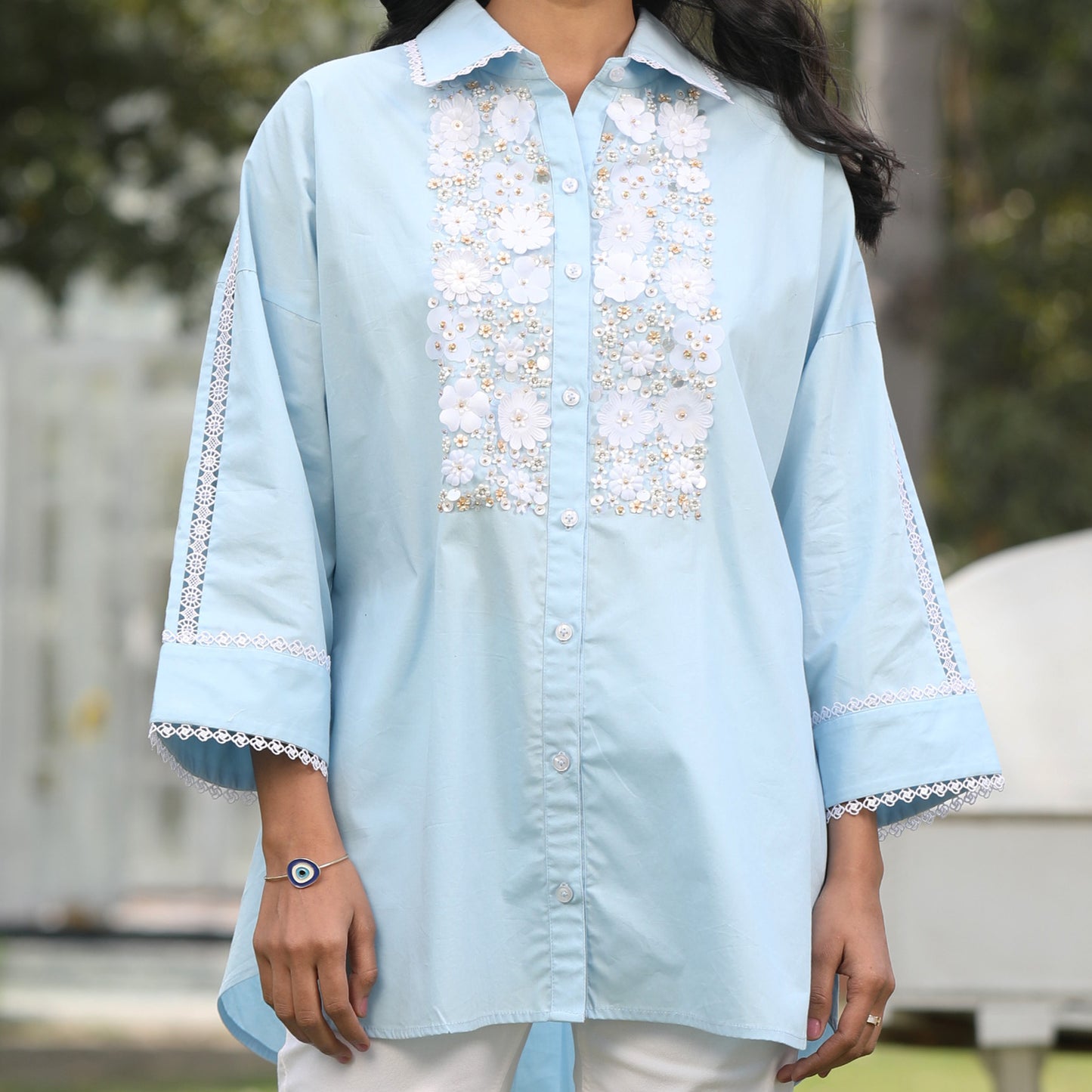 Bloomlace Charm Cotton Shirt