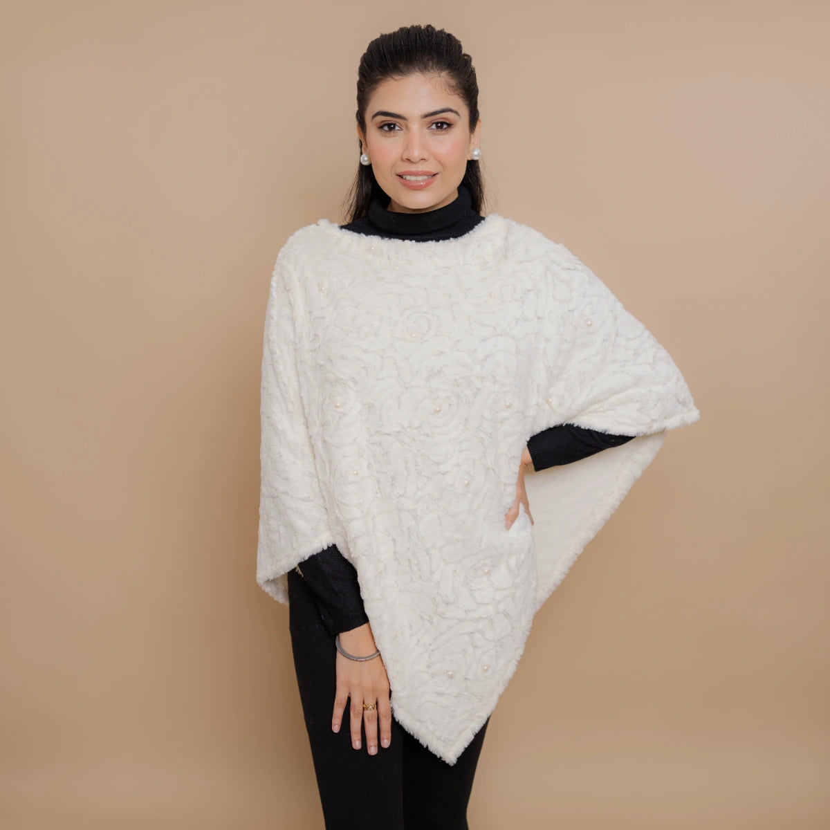 Single Lined Fur Poncho