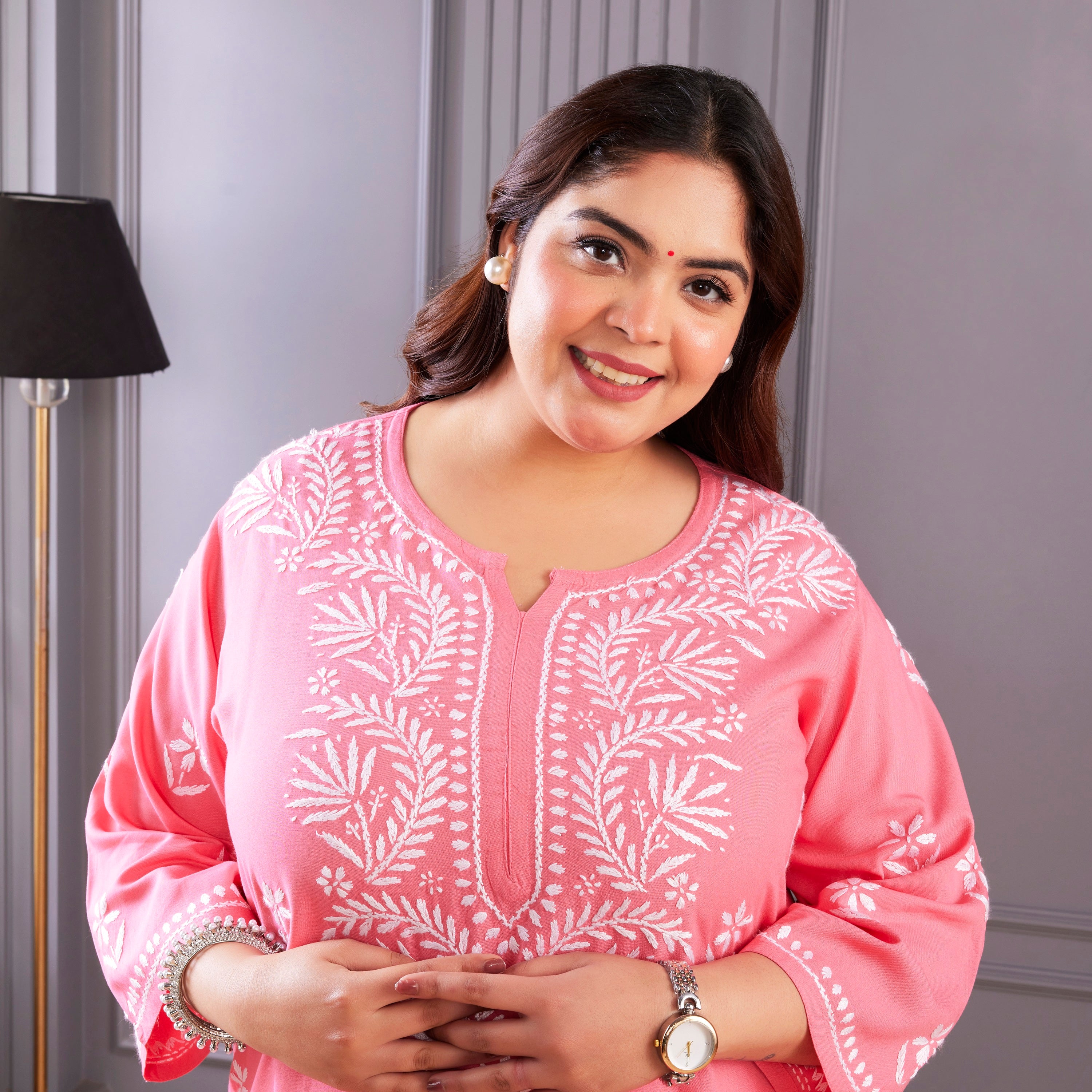 Blush Pink Chikankari Kurta