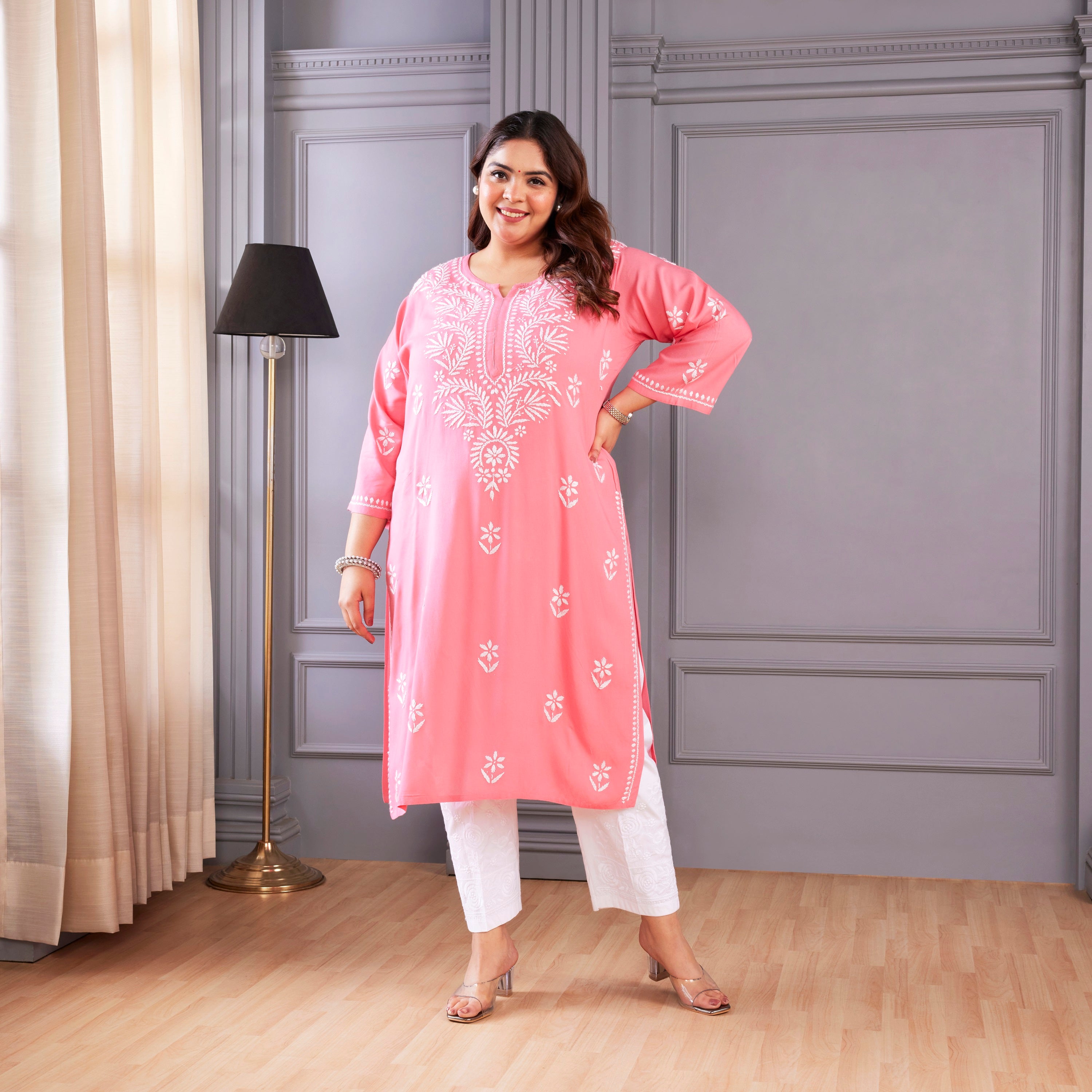 Blush Pink Chikankari Kurta