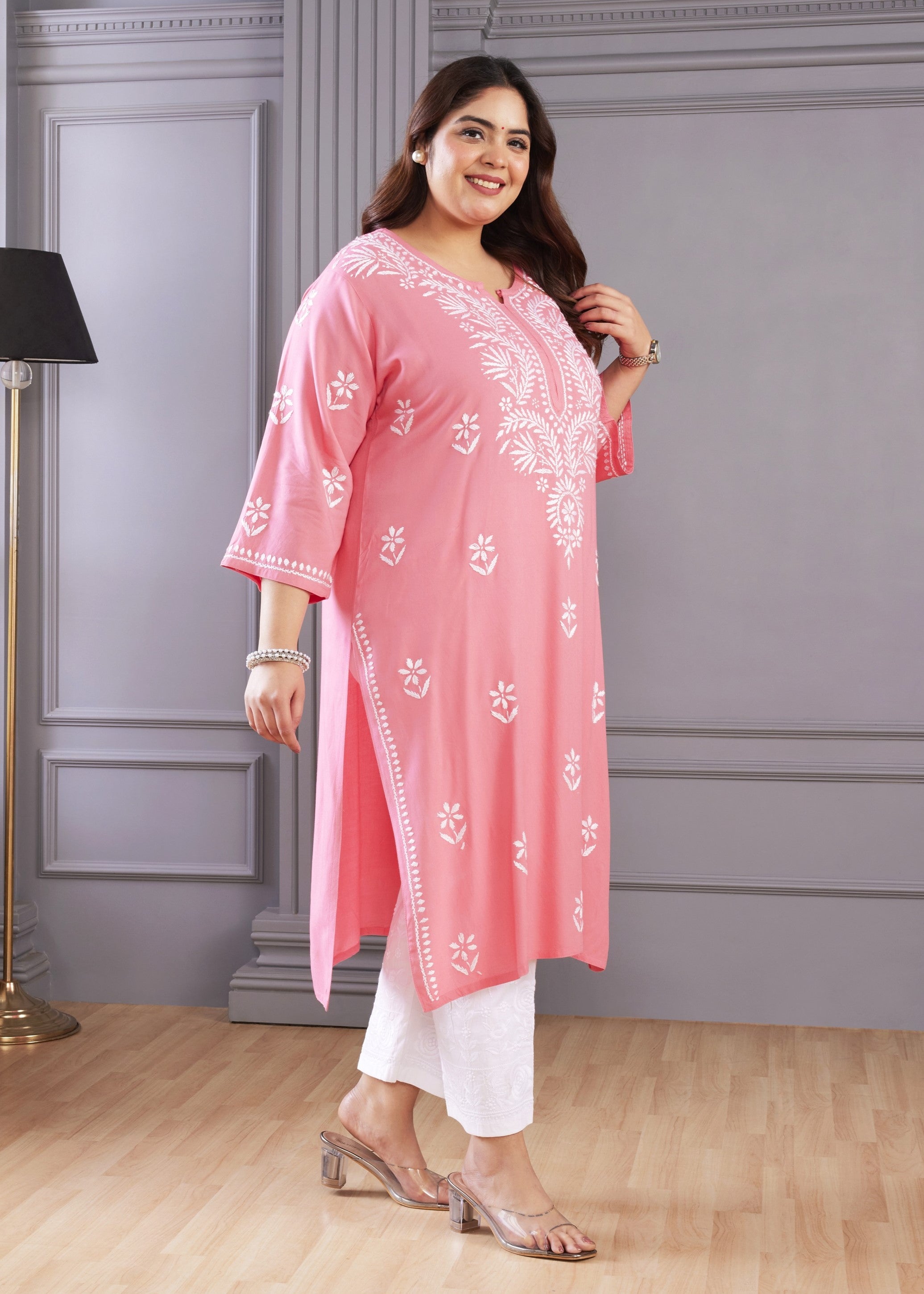 Blush Pink Chikankari Kurta