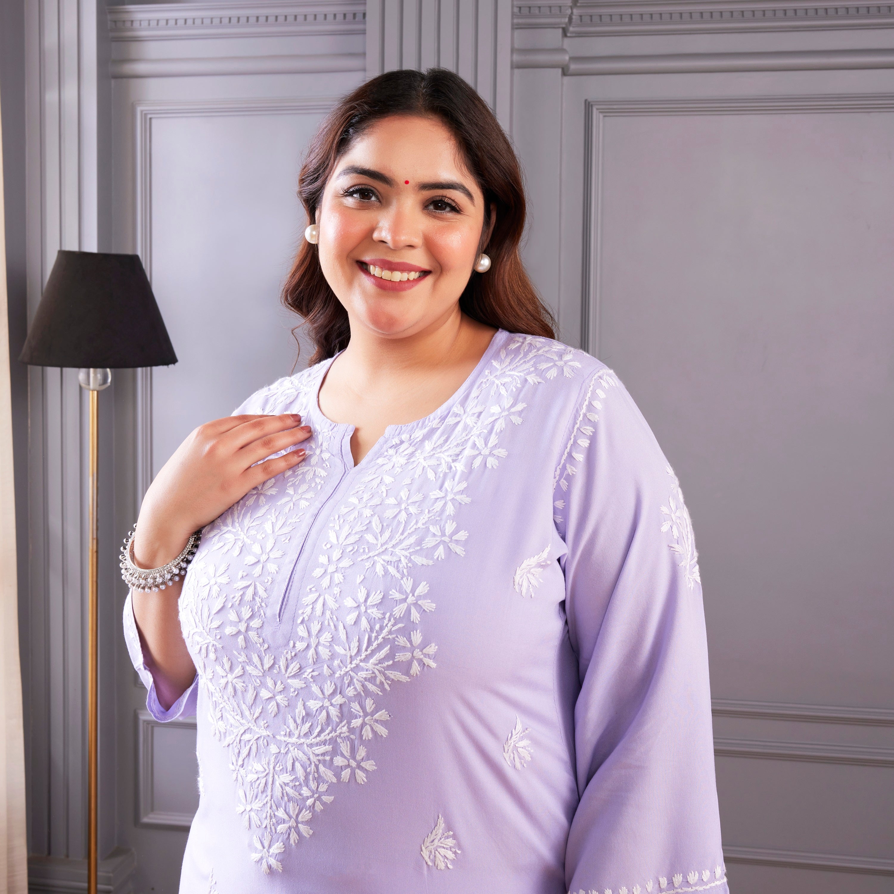 Mauve Magic Chikankari Kurta Set