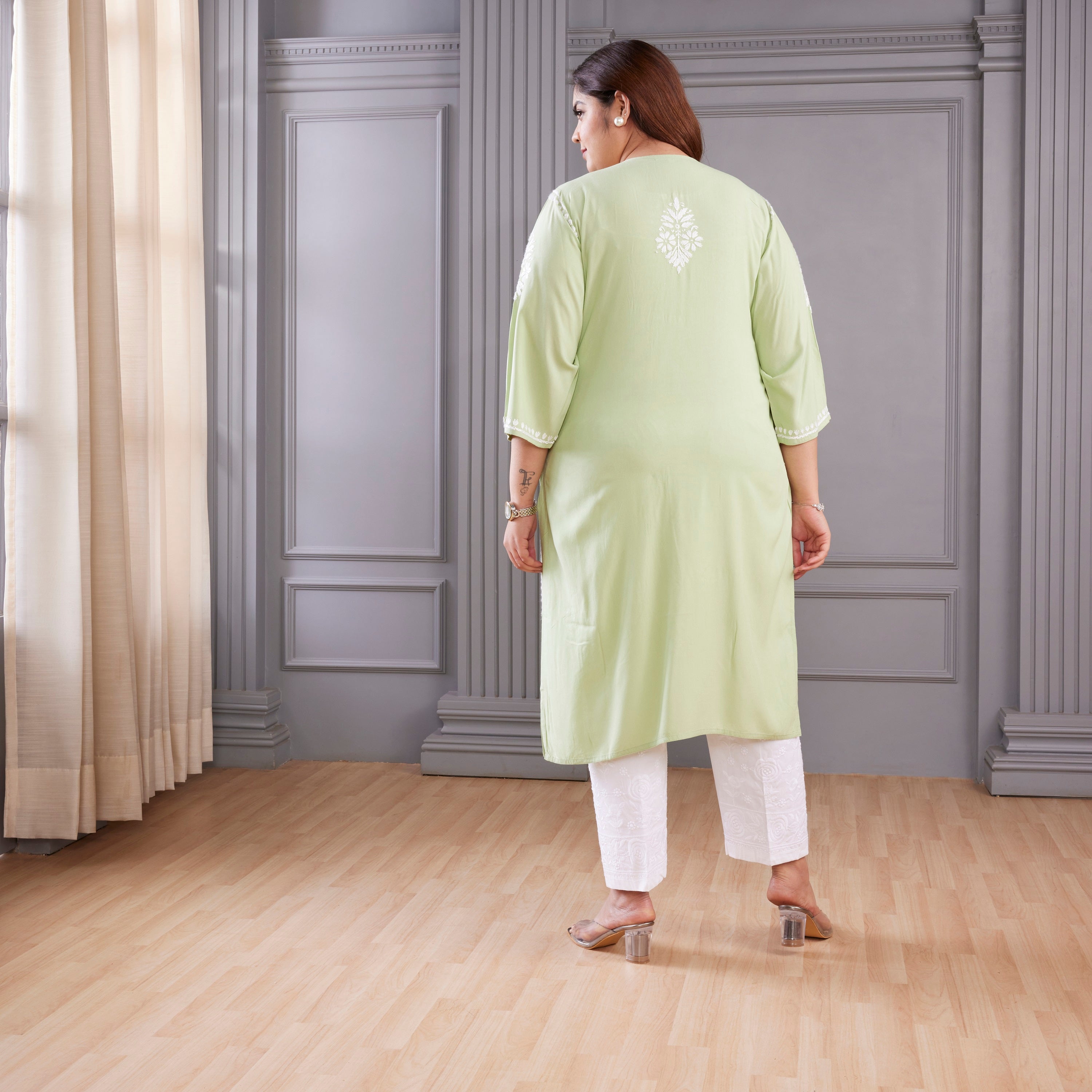 Green Enchantment Chikankari Kurta Set