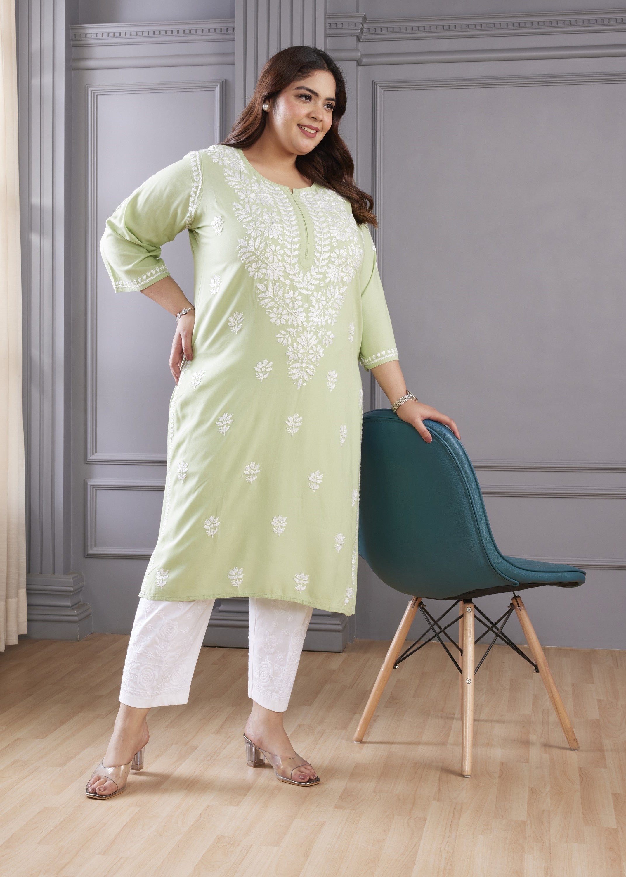 Green Enchantment Chikankari Kurta Set