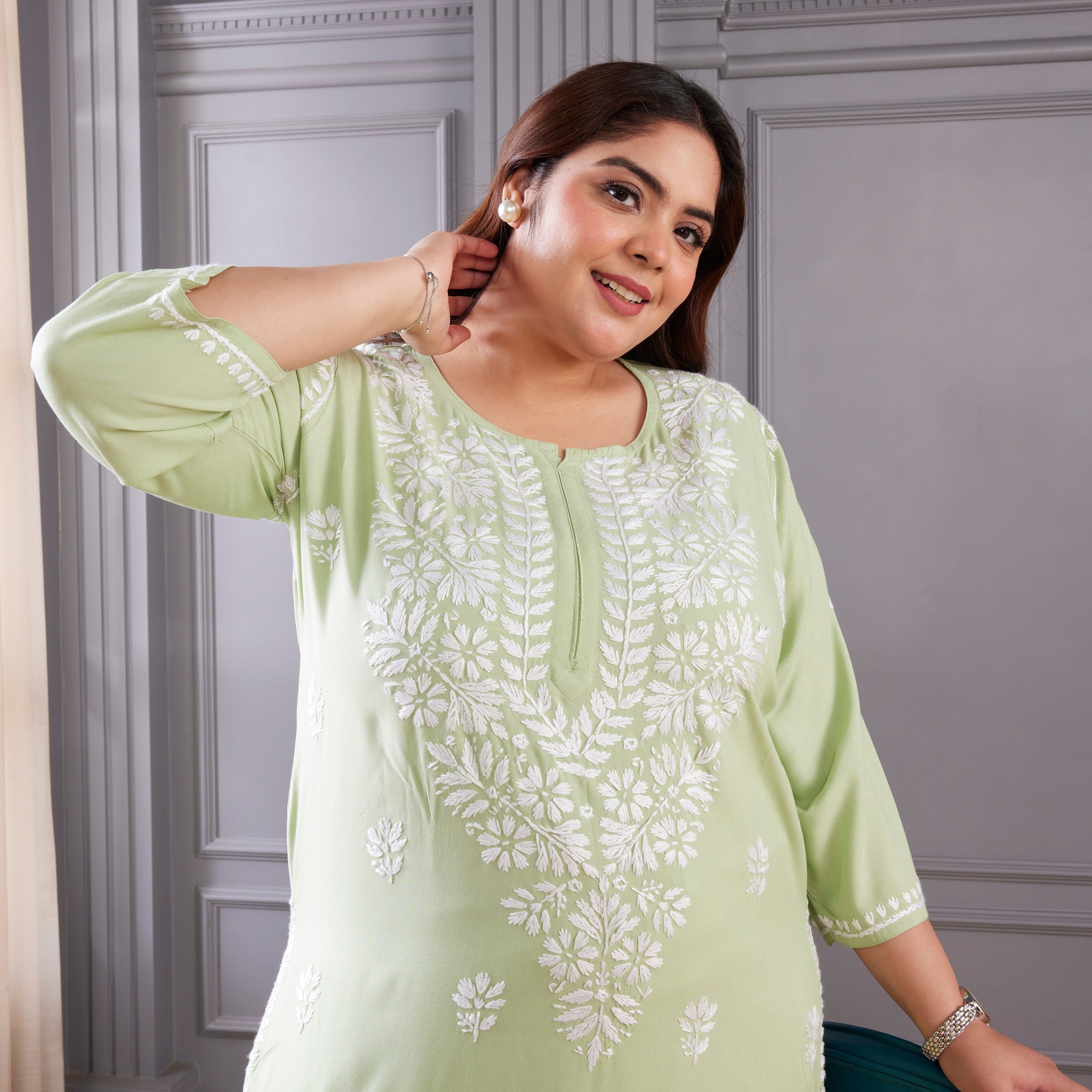 Green Enchantment Chikankari Kurta Set