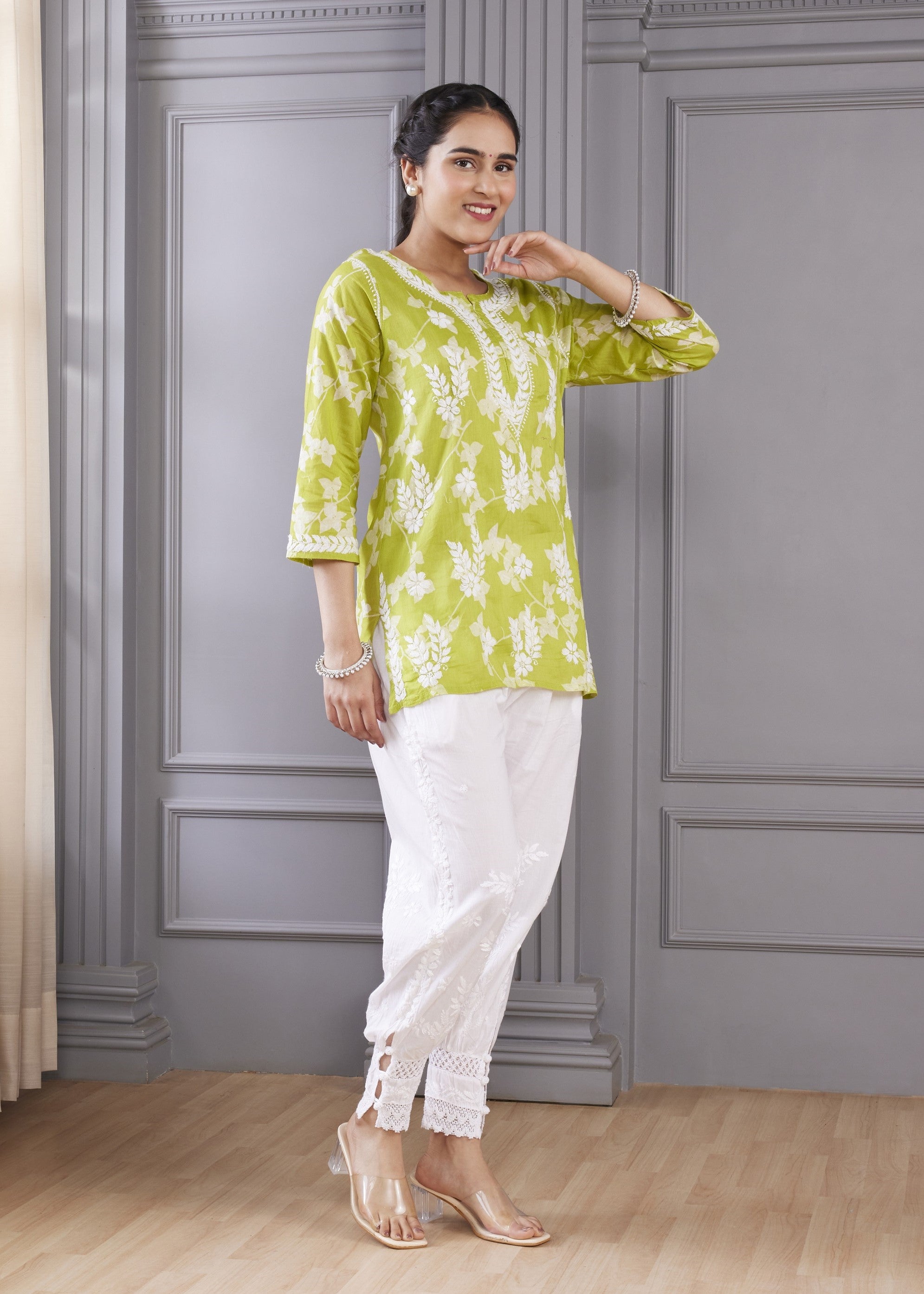 Green Glamour Chikankari Kurta