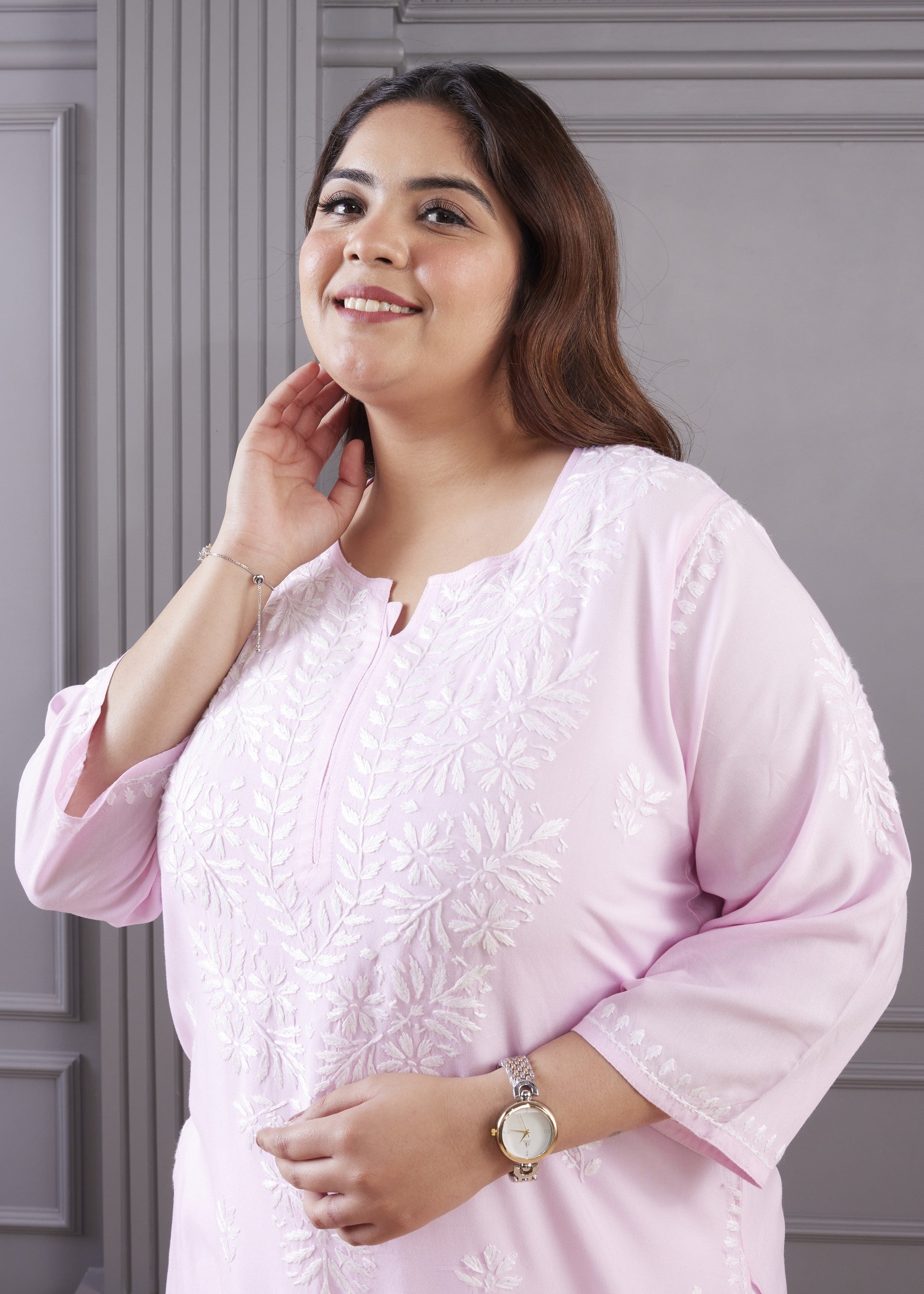 Pink Bliss Chikankari Kurta Set