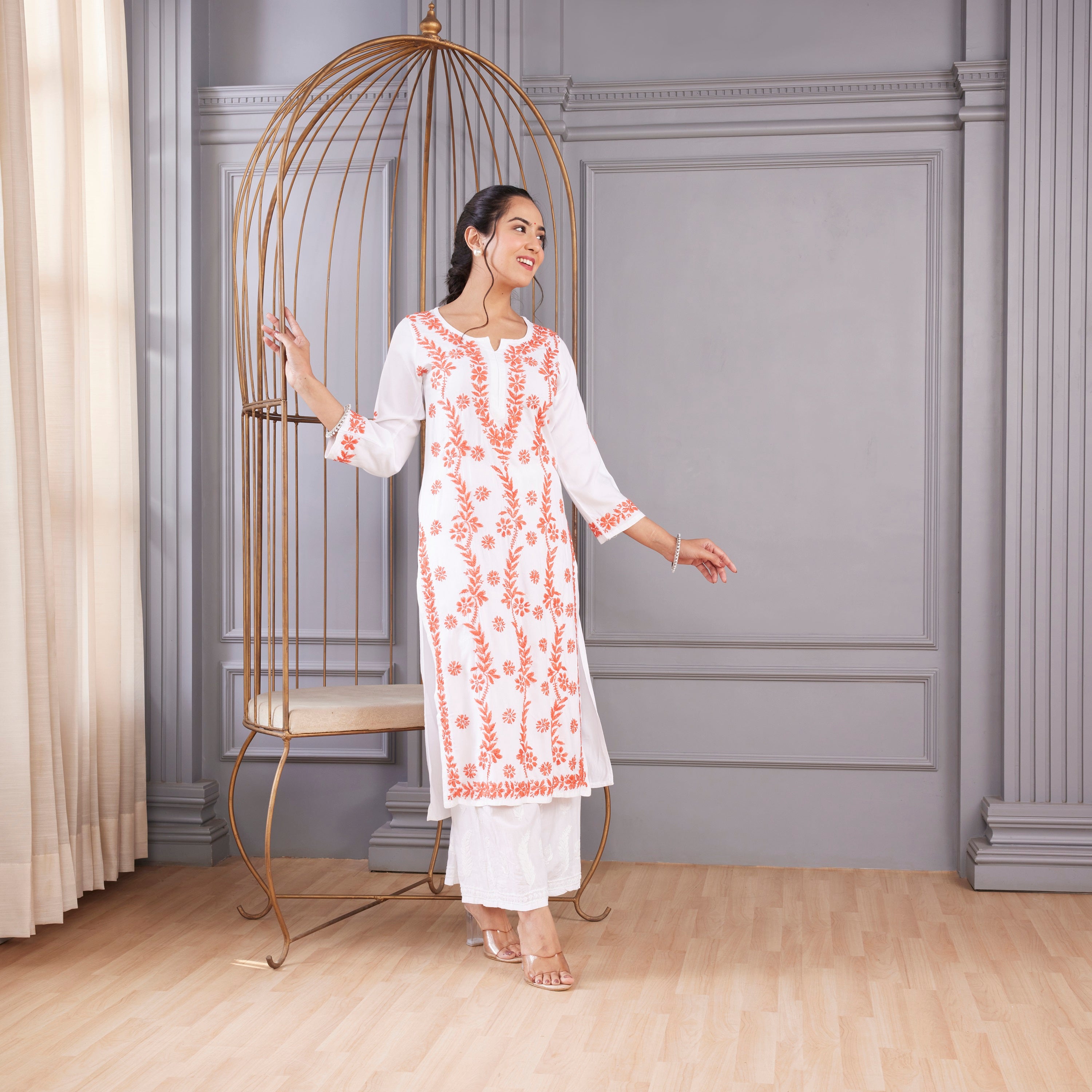 Summer Splash Chikankari Kurta Set