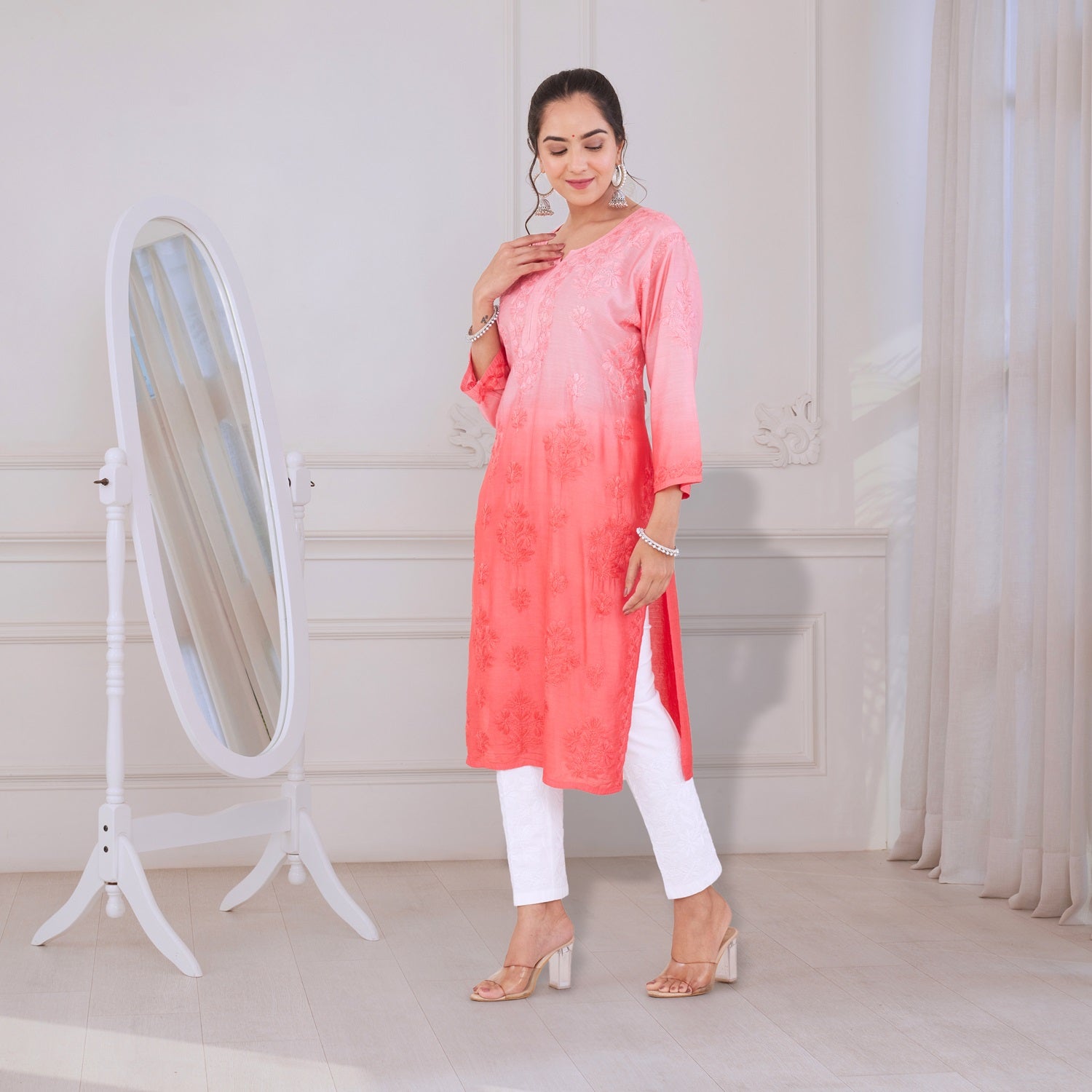 Coral Flair Chikankari Kurta Set