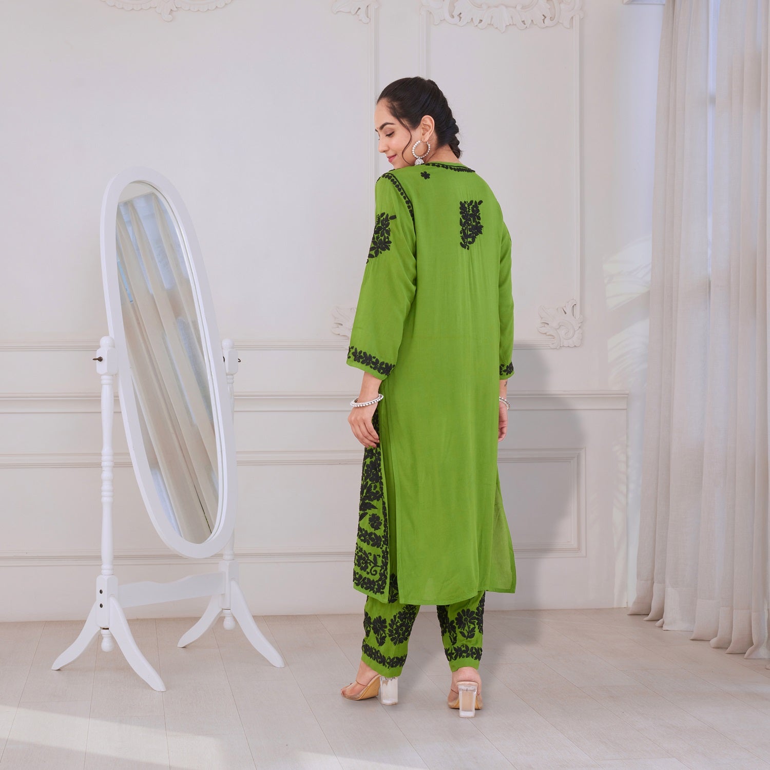 Serene Green Chikankari Kurta Set