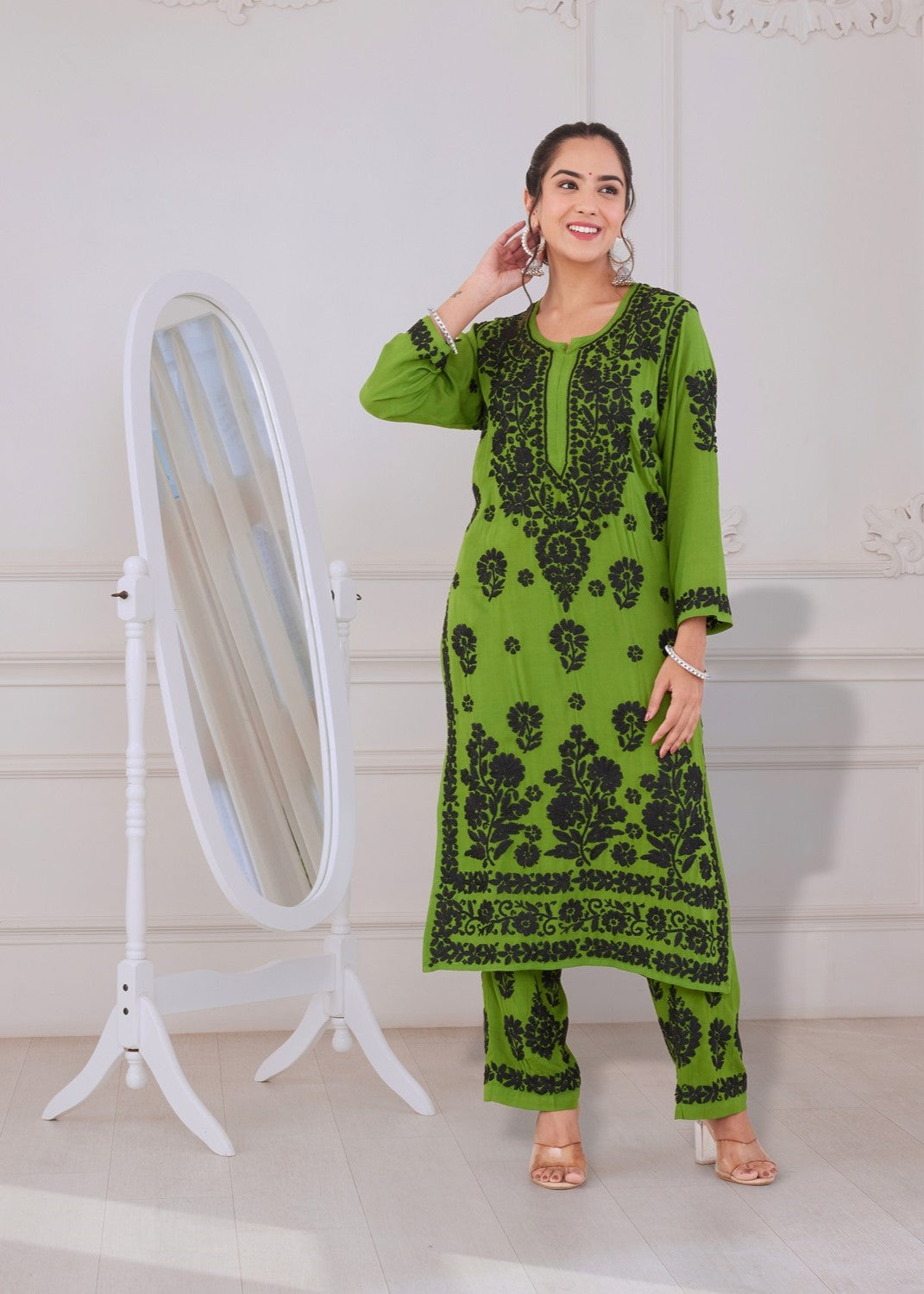 Serene Green Chikankari Kurta Set