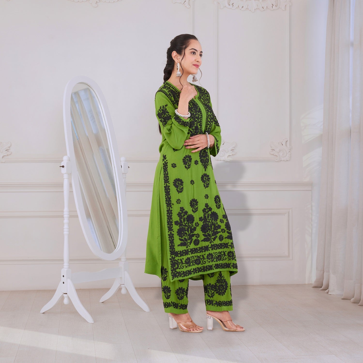 Serene Green Chikankari Kurta Set