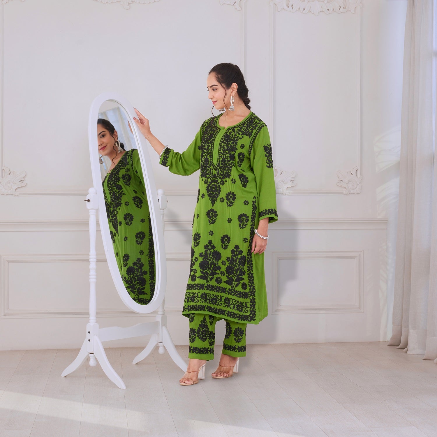 Serene Green Chikankari Kurta Set