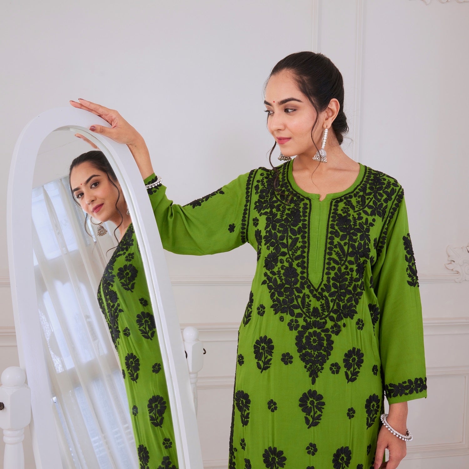 Serene Green Chikankari Kurta Set