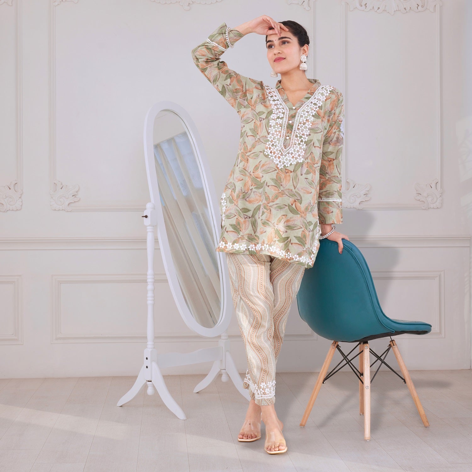 Lush Green Chikankari Kurta Set