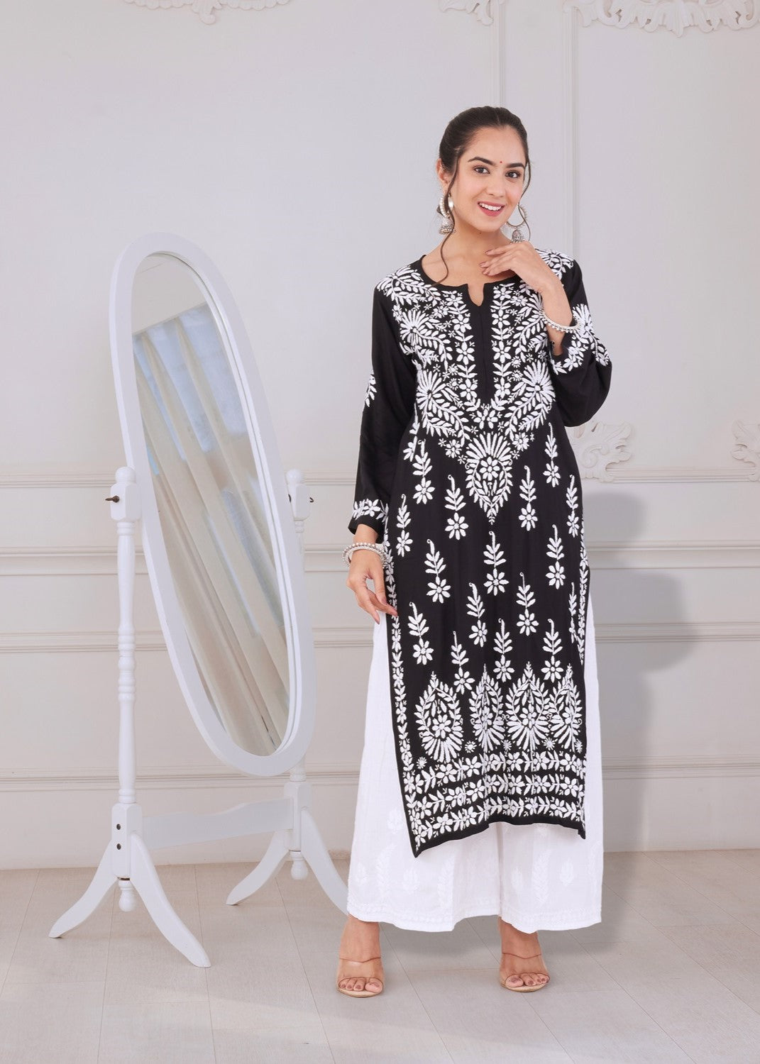 Timeless Black Chikankari Kurta Set