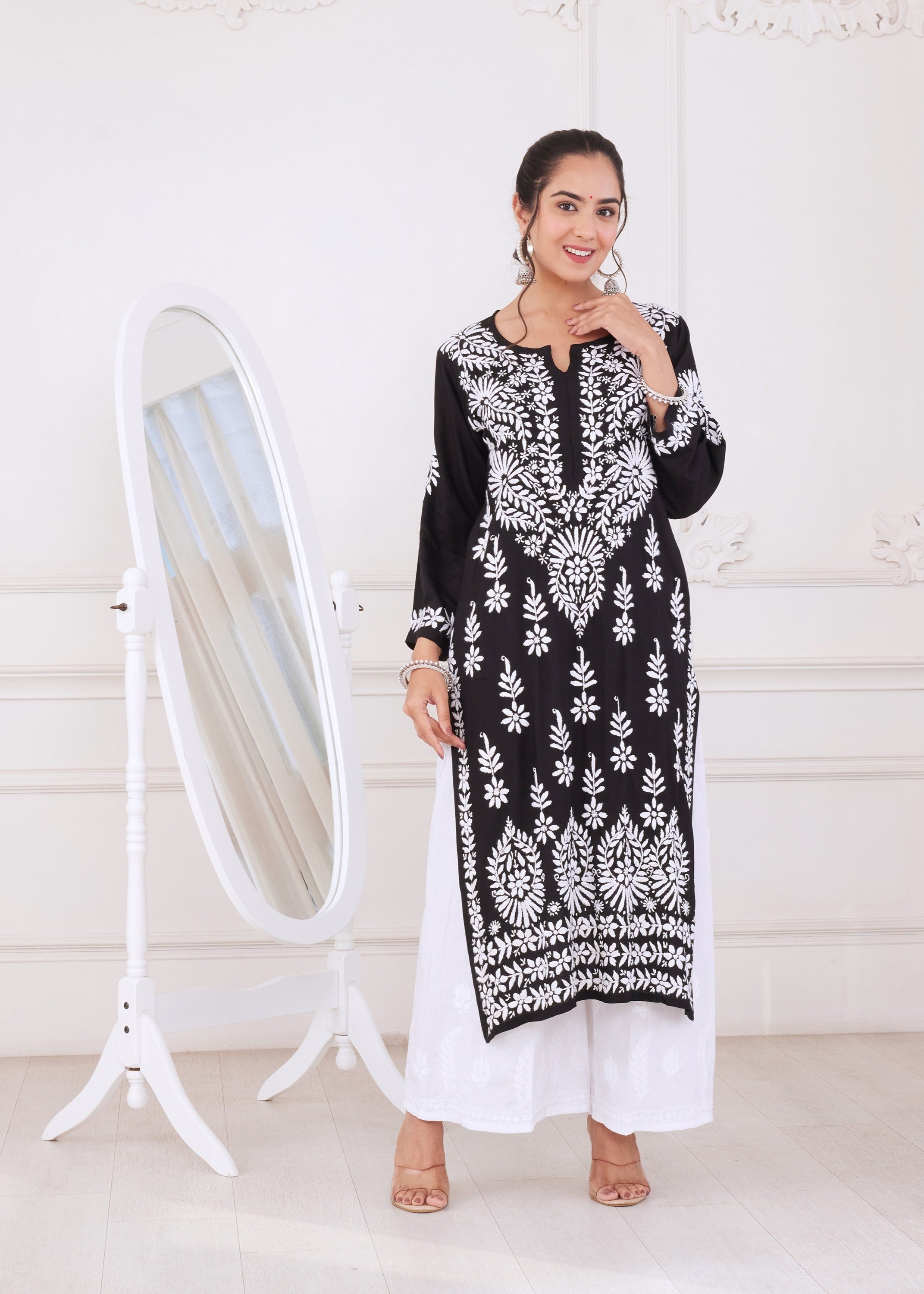 Midnight Beauty Chikankari Kurta