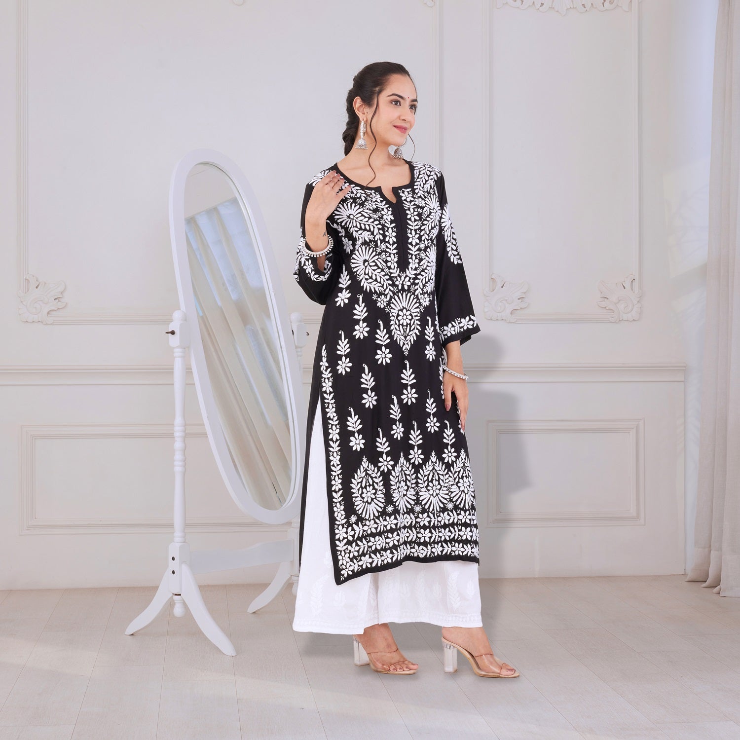 Timeless Black Chikankari Kurta Set