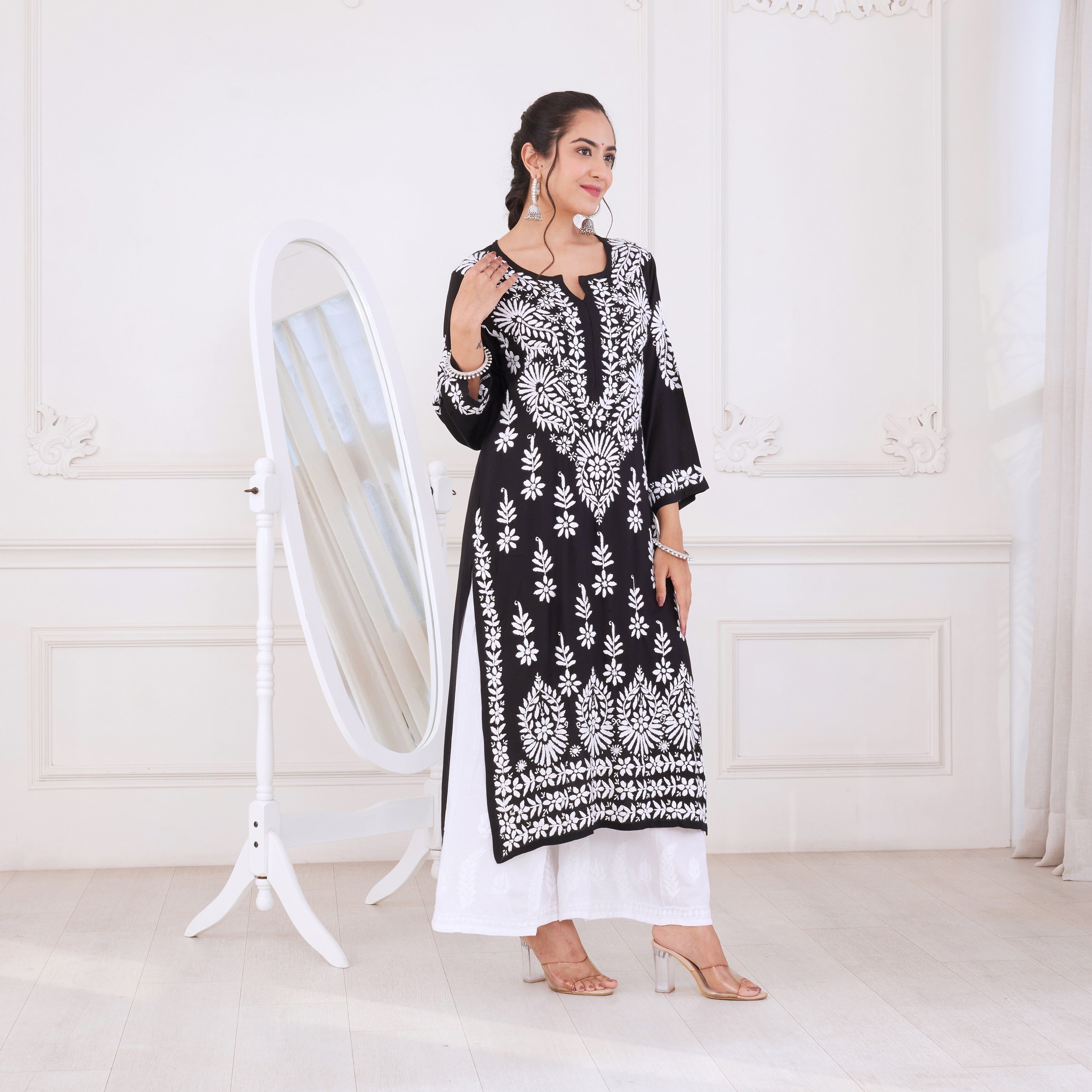 Midnight Beauty Chikankari Kurta