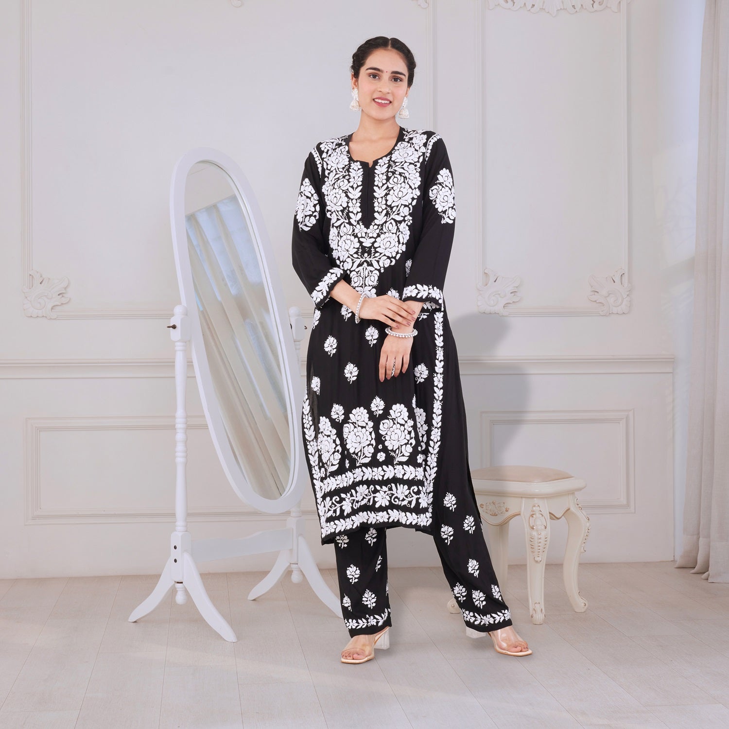 Black Beauty Chikankari Kurta Set