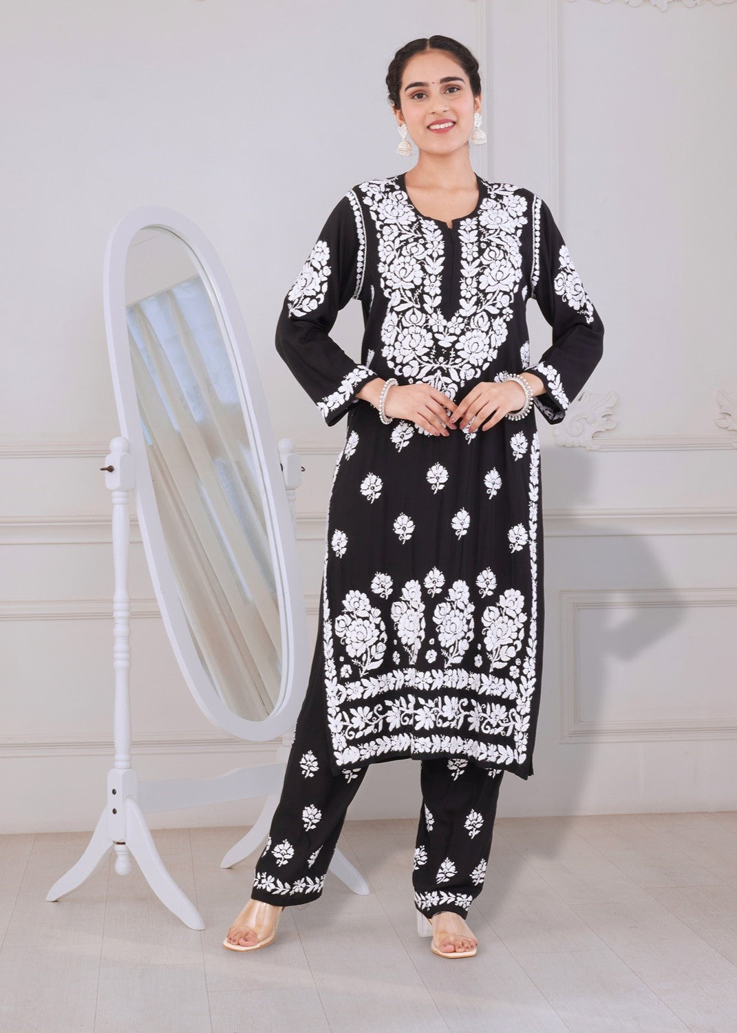 Black Beauty Chikankari Kurta Set