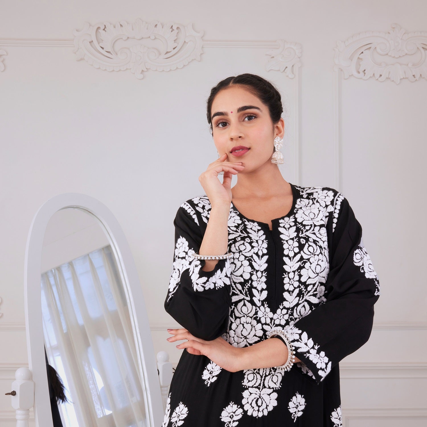 Black Beauty Chikankari Kurta Set