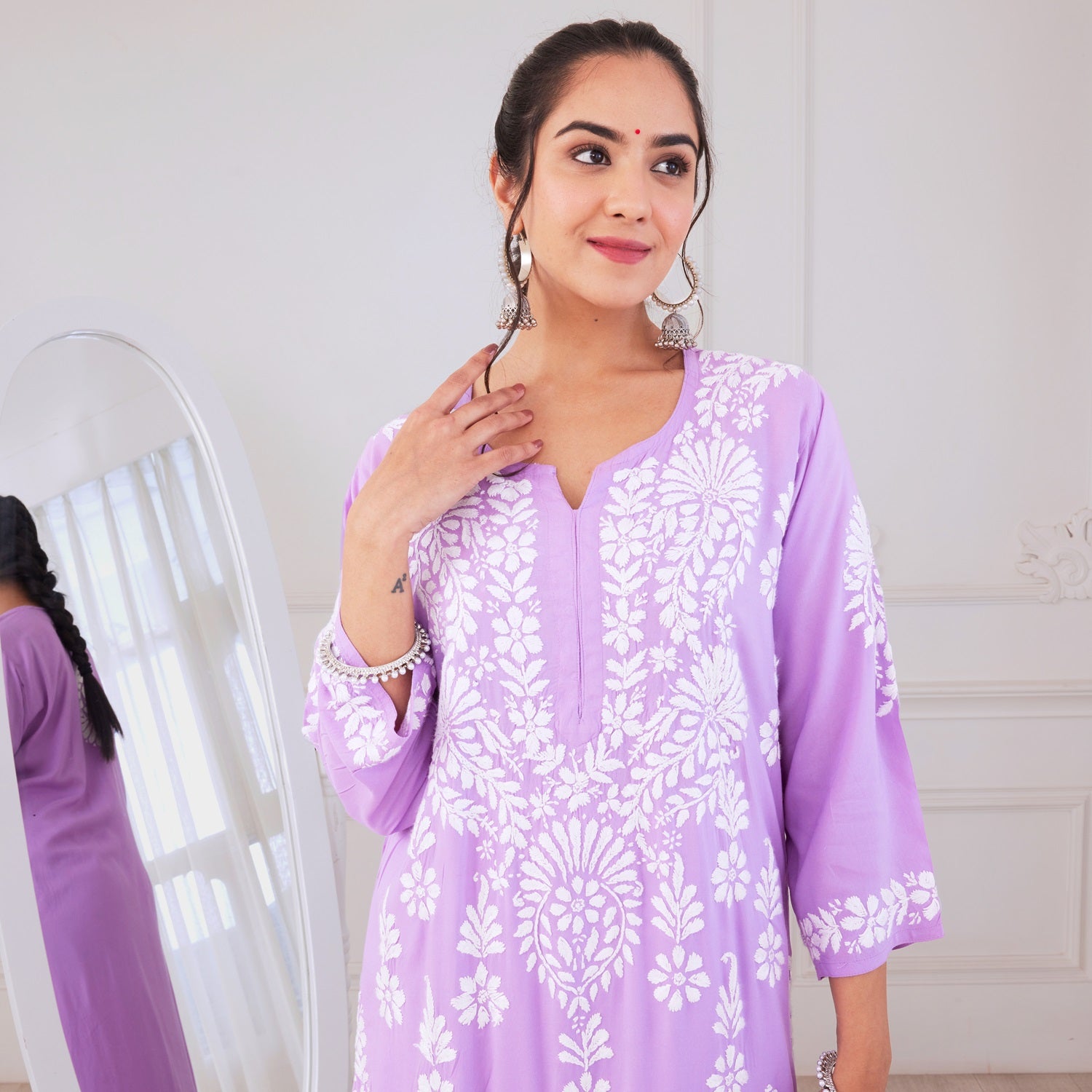 Enchanted Lilac Chikankari Kurta Set