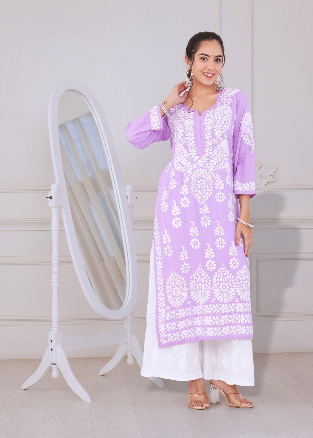 Enchanted Lilac Chikankari Kurta Set