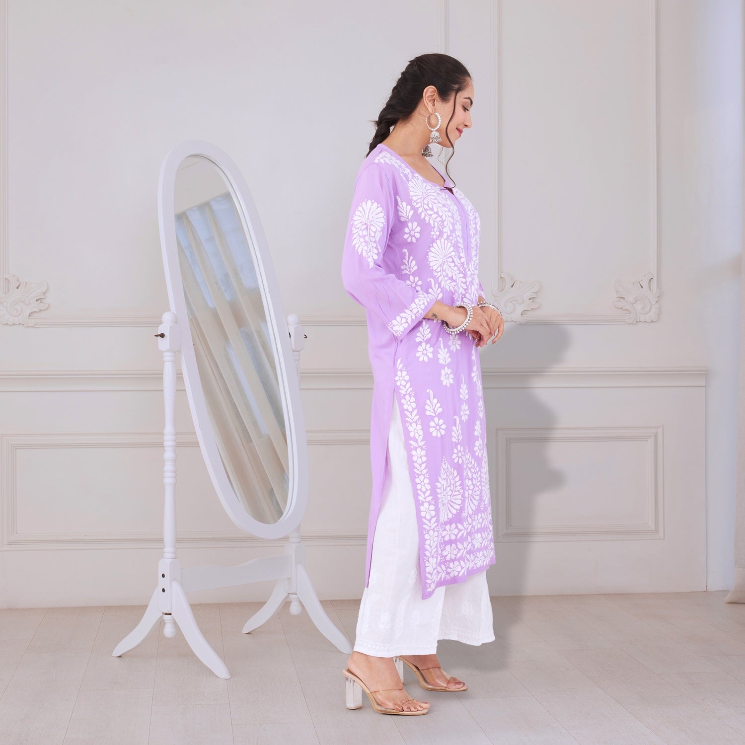 Enchanted Lilac Chikankari Kurta Set