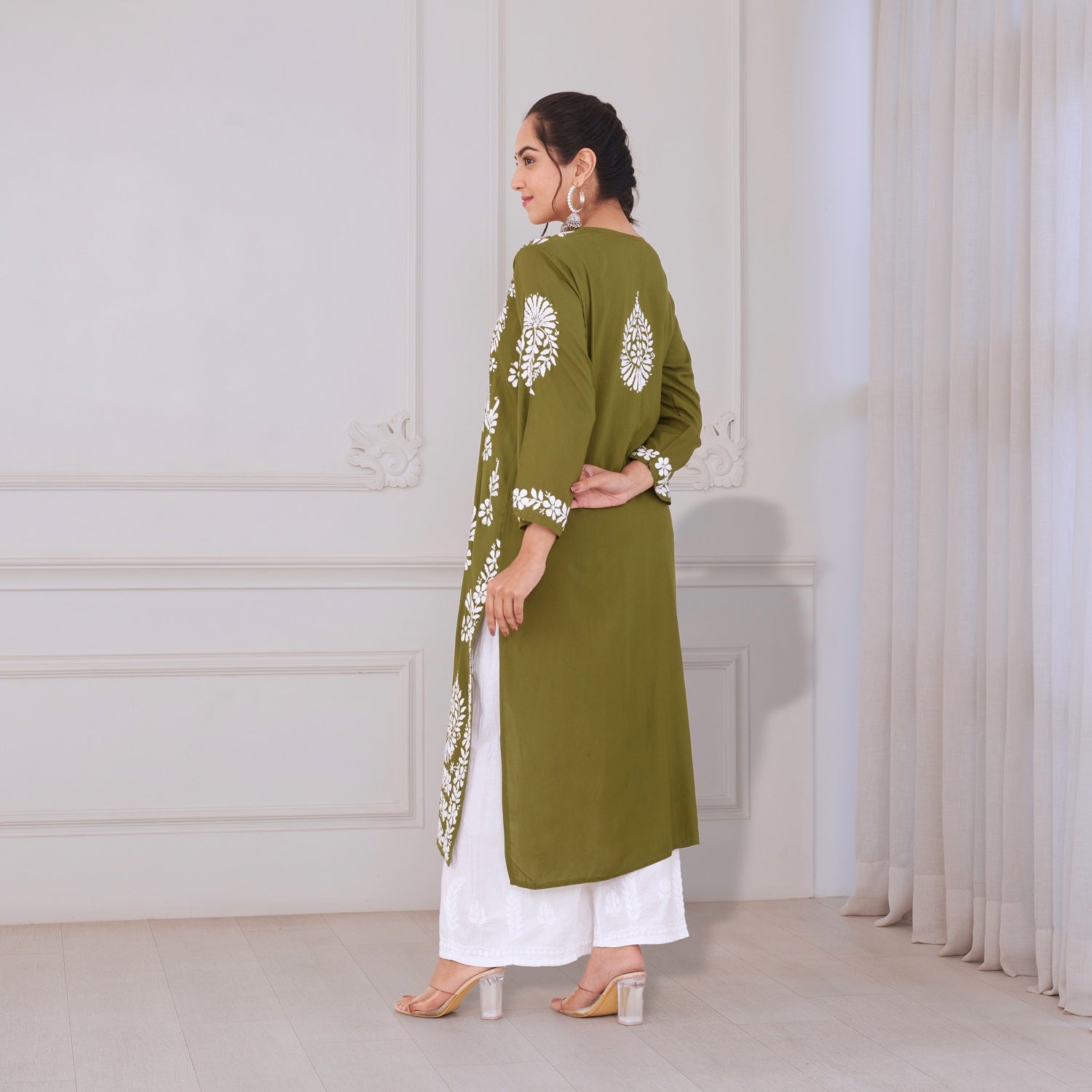 Vibrant Green Chikankari Kurta set