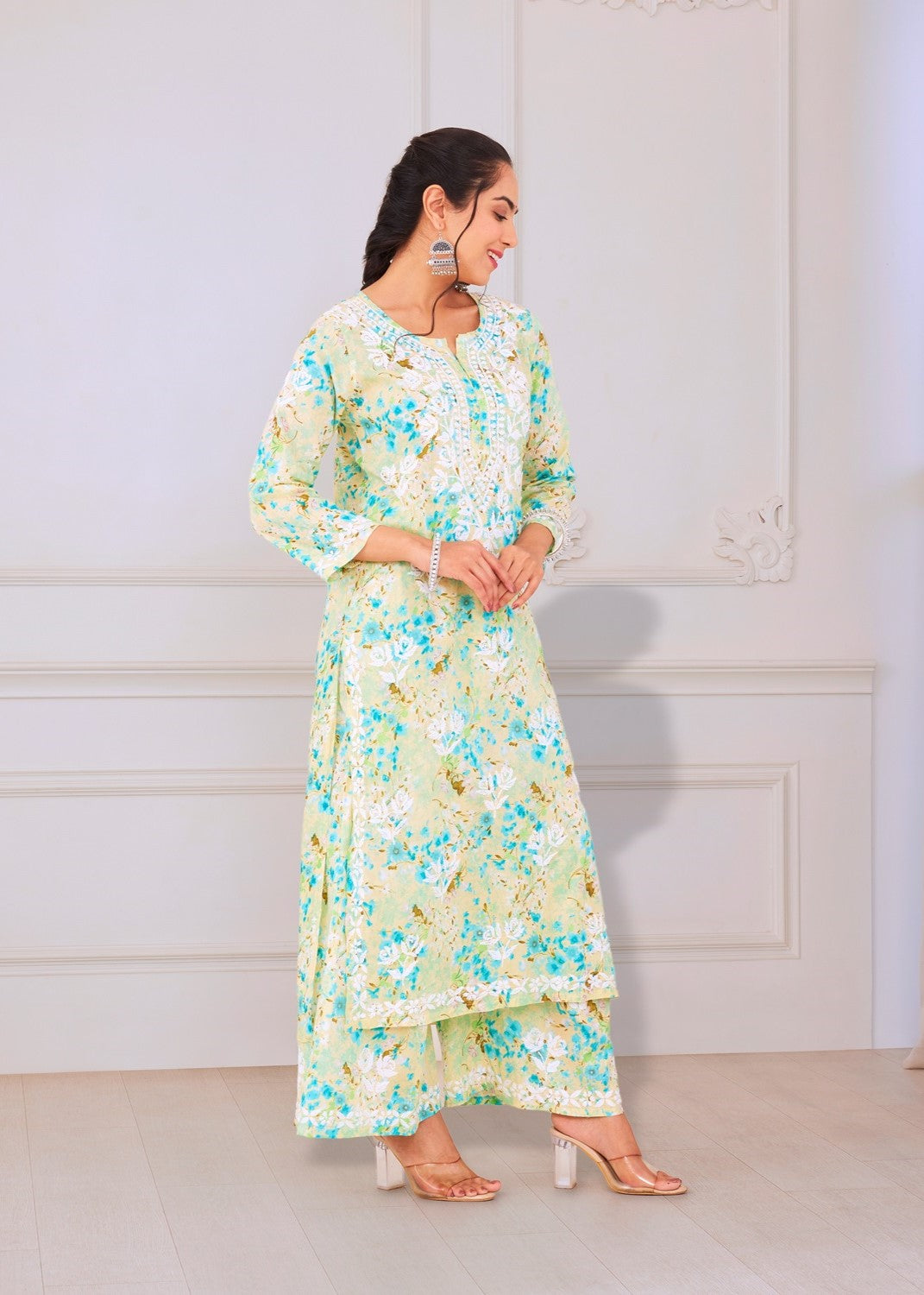 Green Garden Chikankari Kurta Set