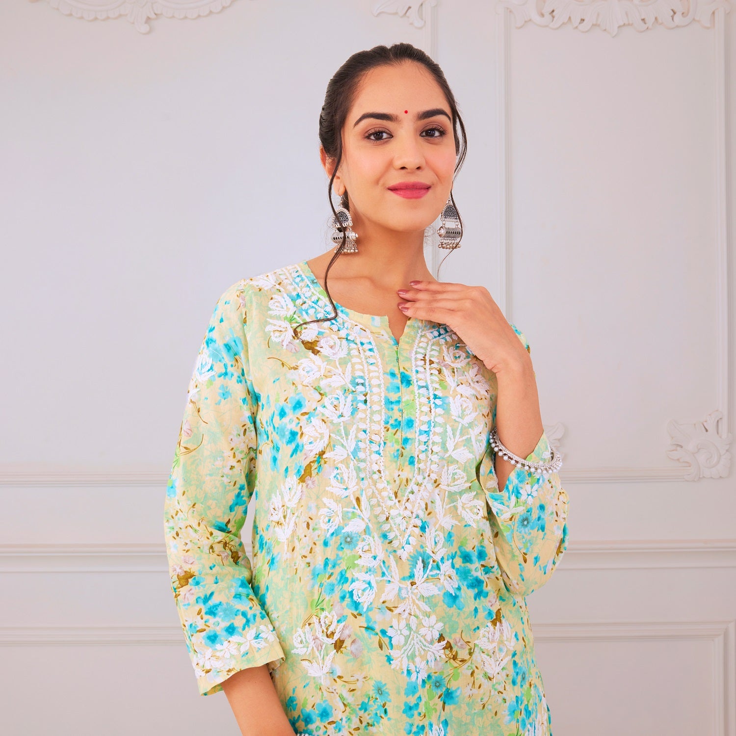 Green Garden Chikankari Kurta Set