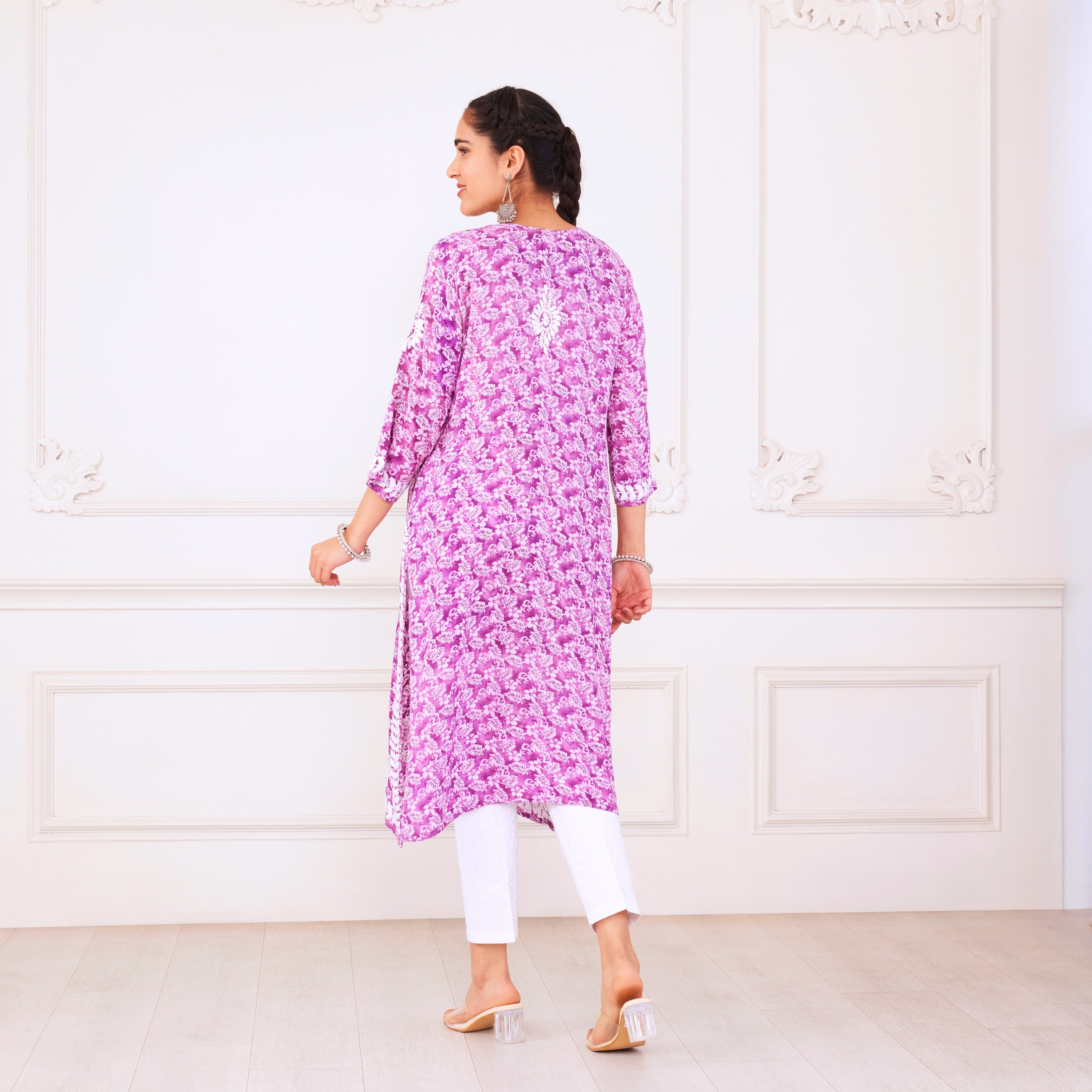 Purple Passion Chikankari Kurta Set