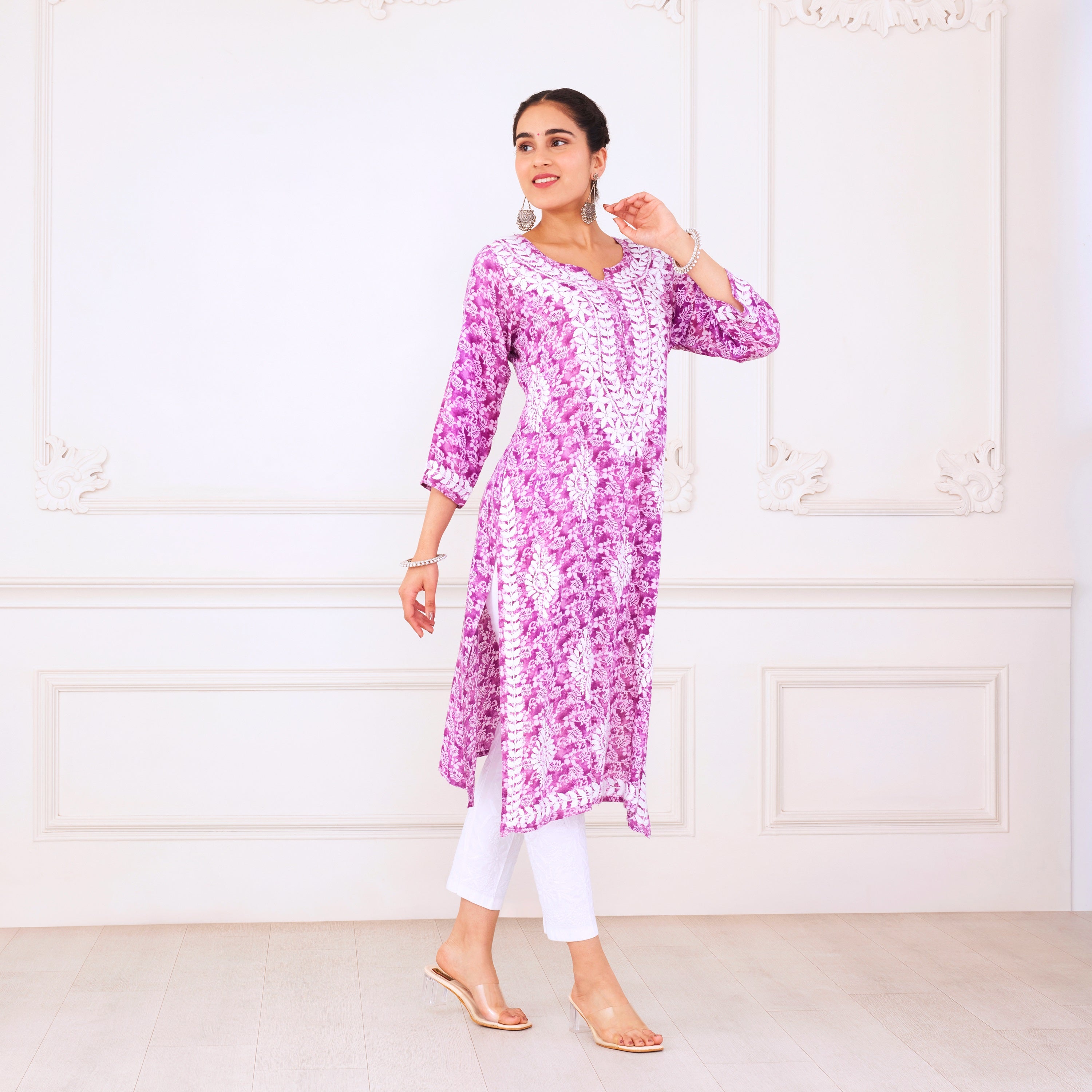 Purple Passion Chikankari Kurta Set