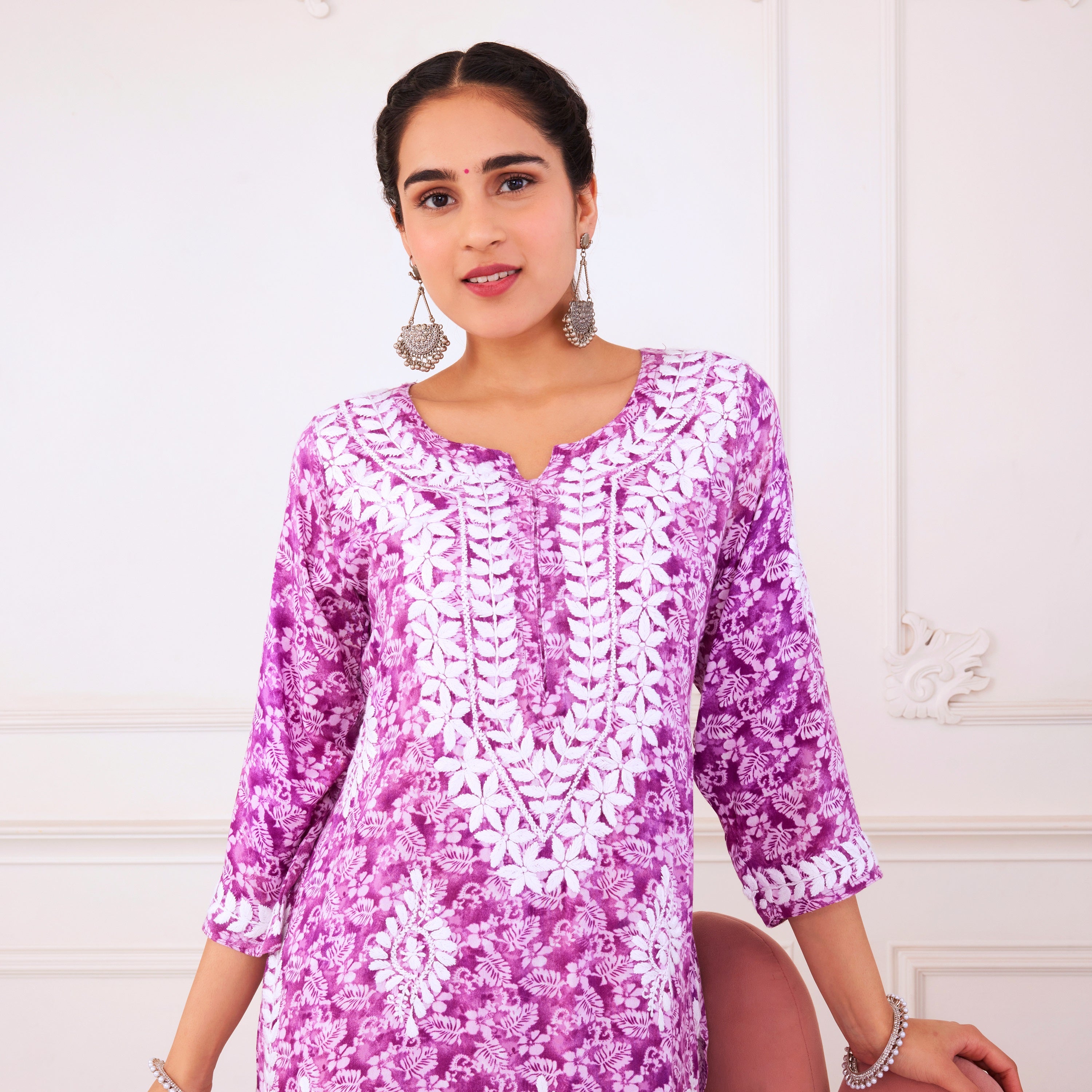 Purple Passion Chikankari Kurta Set