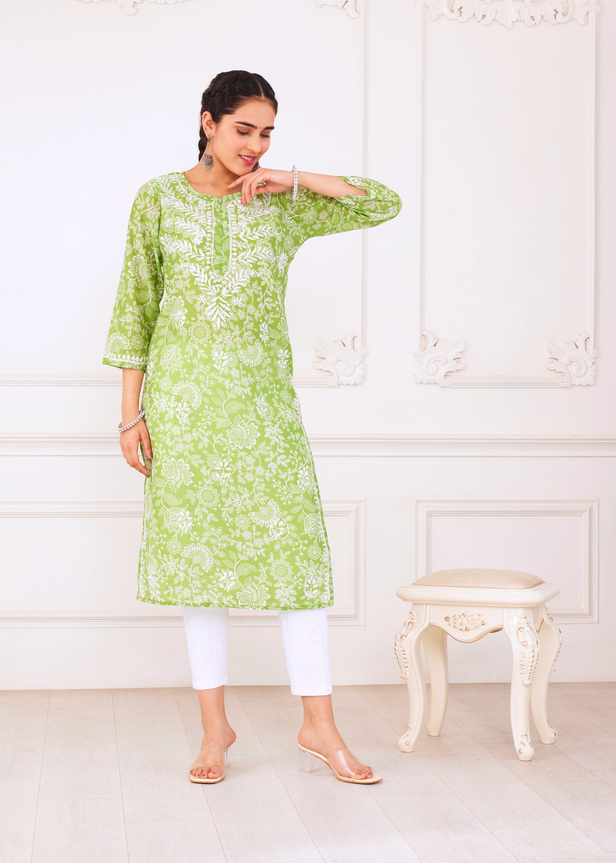 Green Dream Chikankari Kurta Set