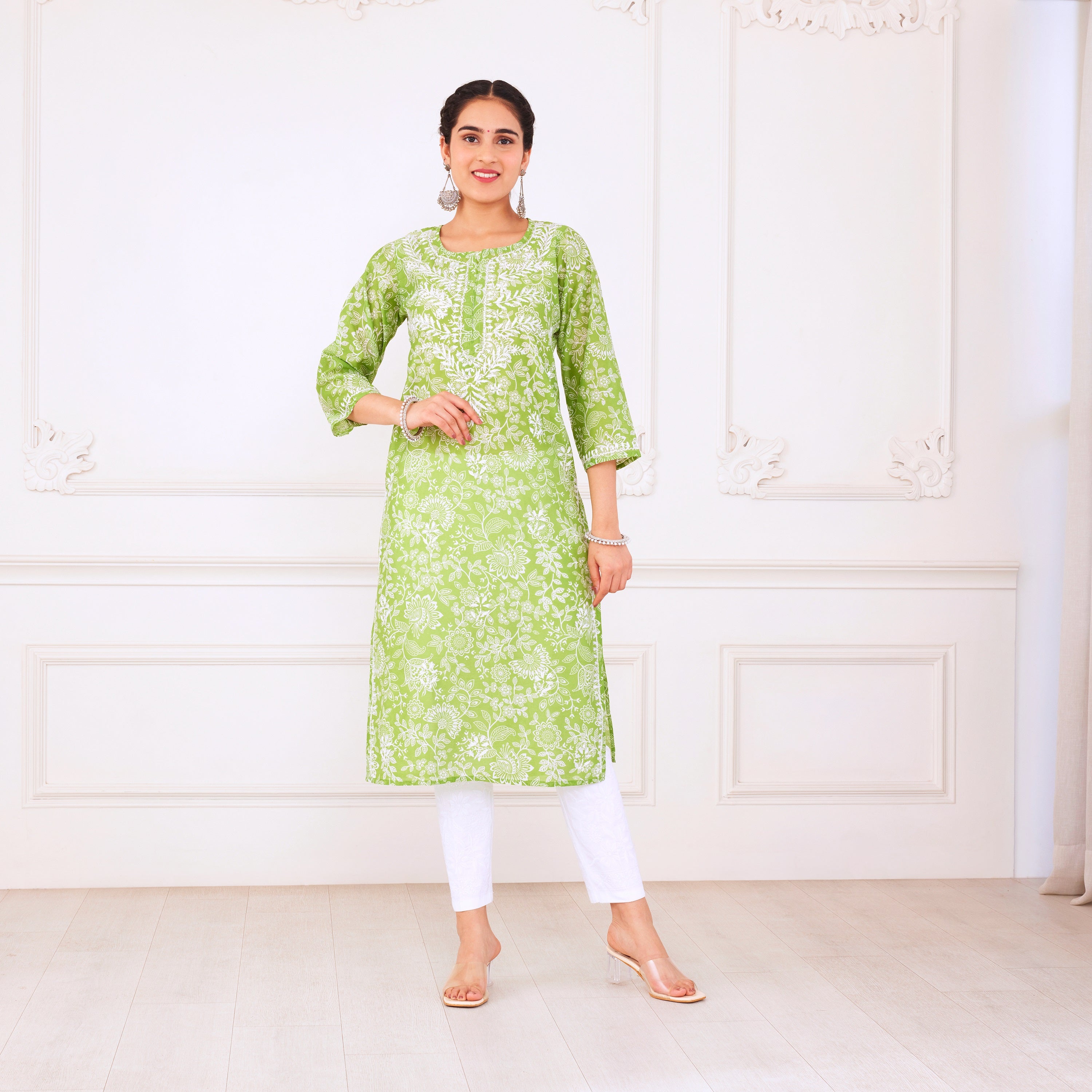 Green Dream Chikankari Kurta Set