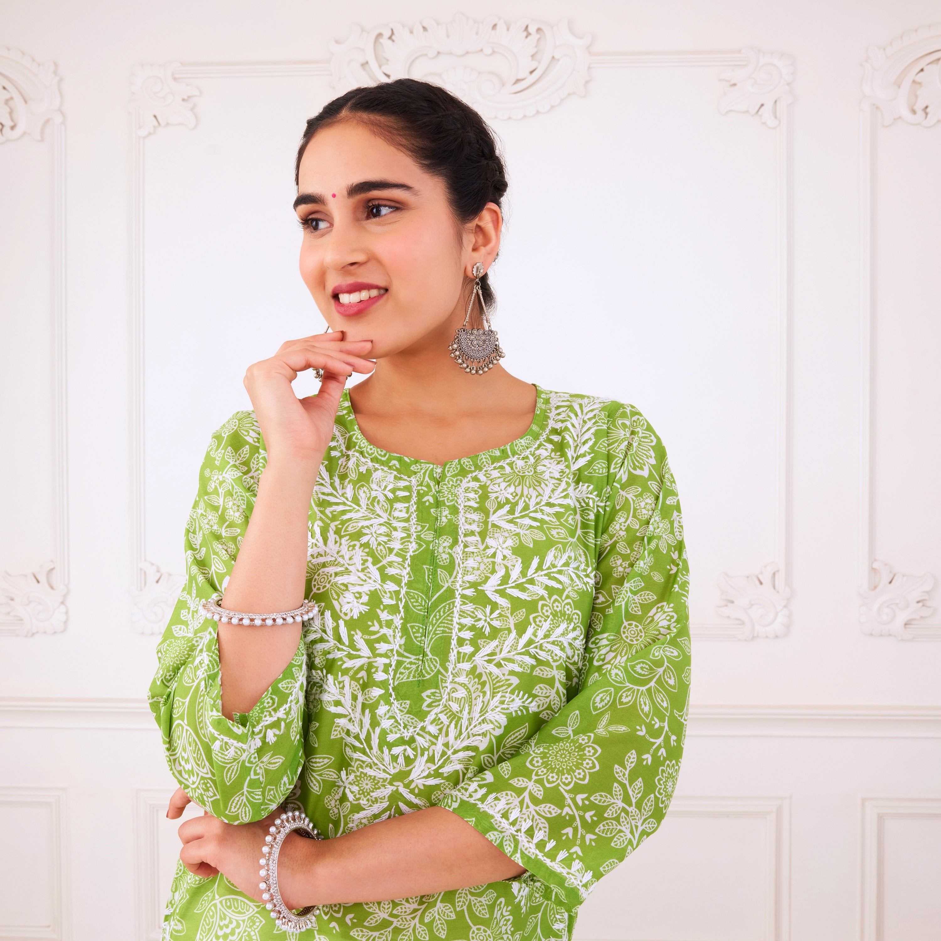 Green Dream Chikankari Kurta Set