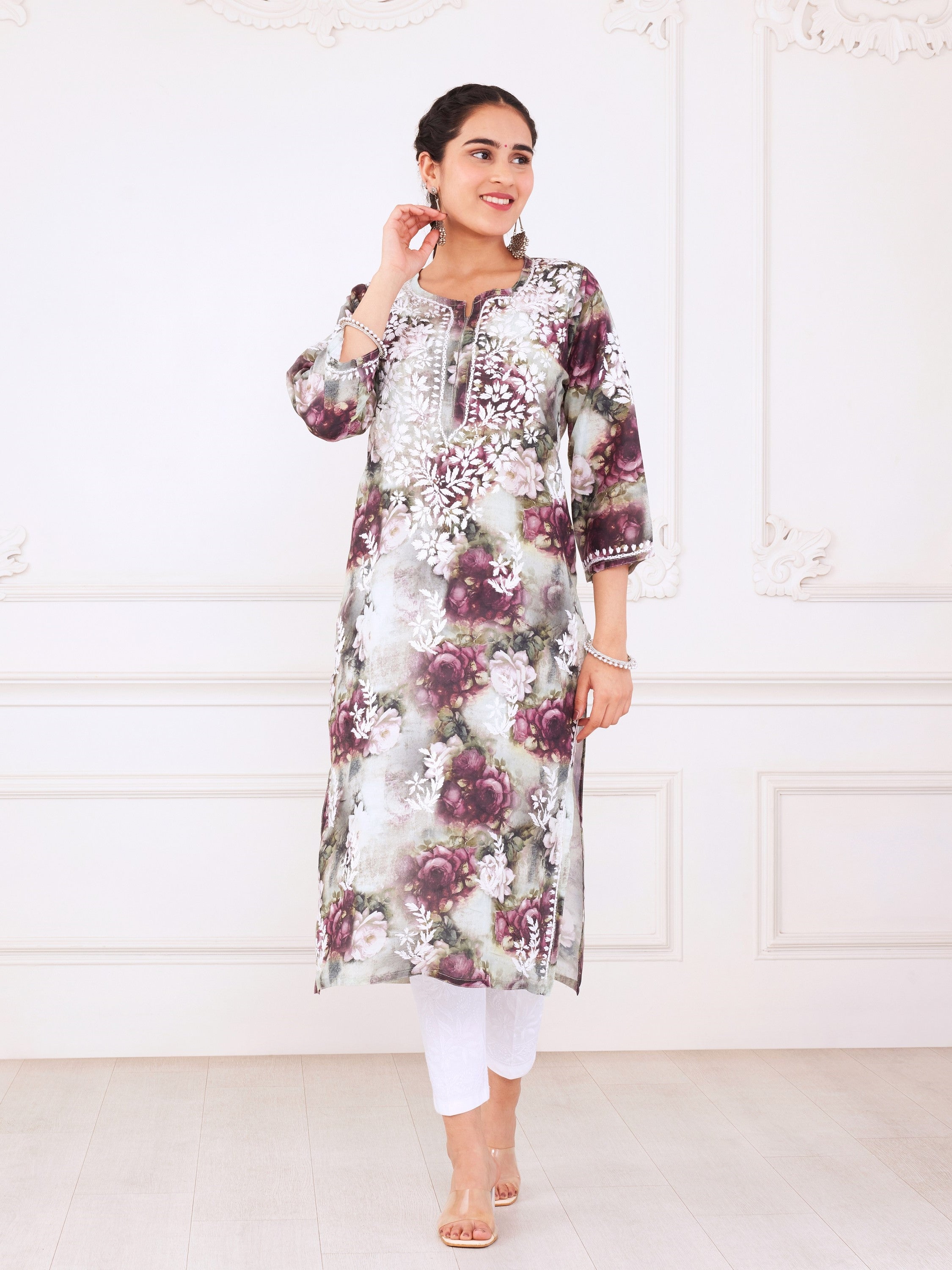 Mint Chic Chikankari Kurta Set