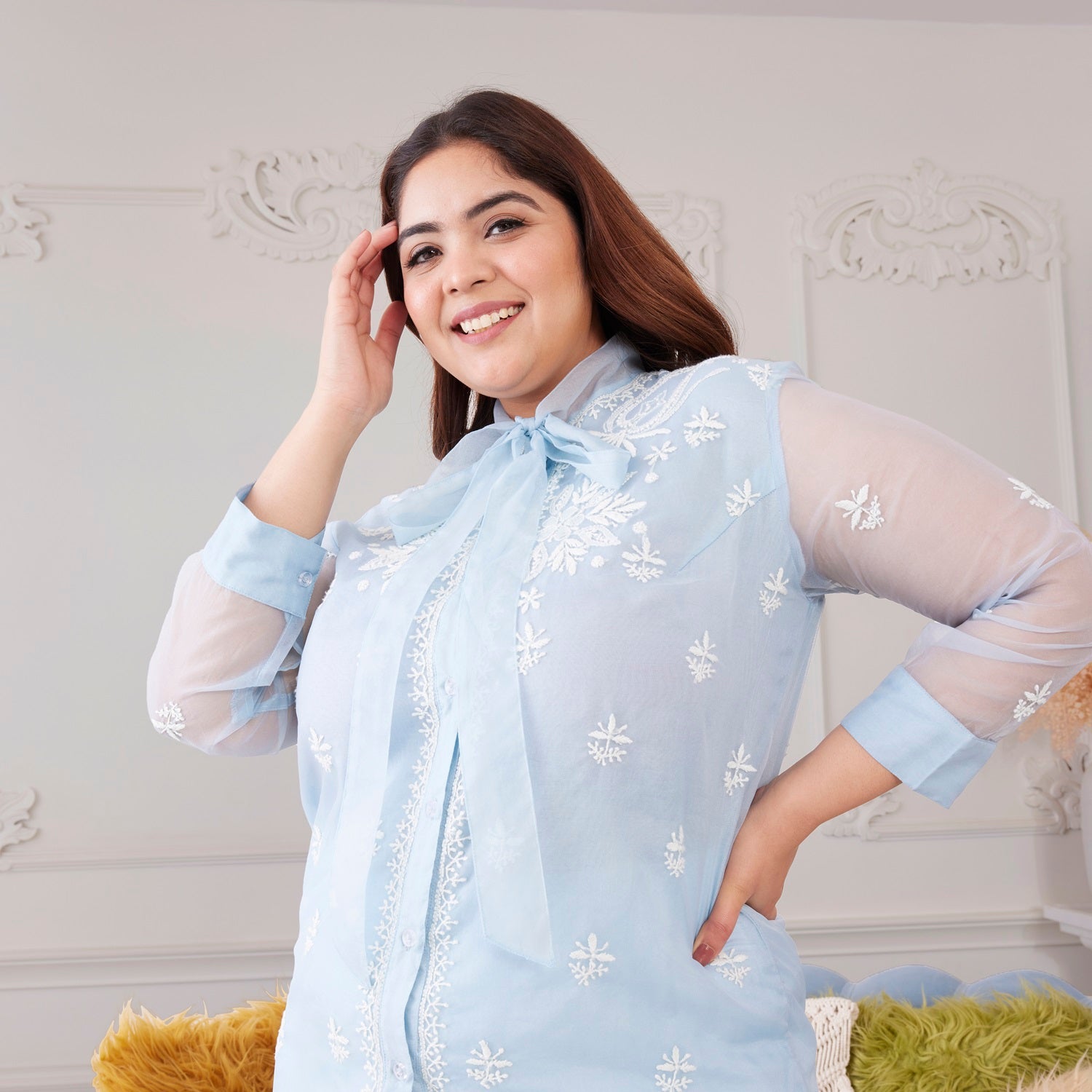 Breezy Blue Organza Shirt