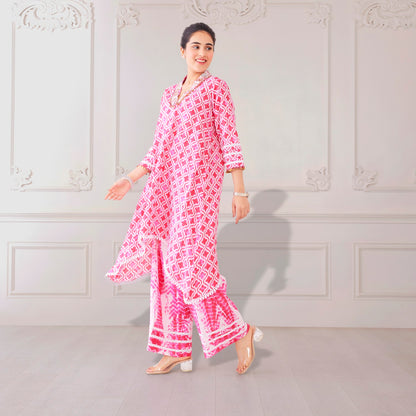 Vivid Pink Indo Western