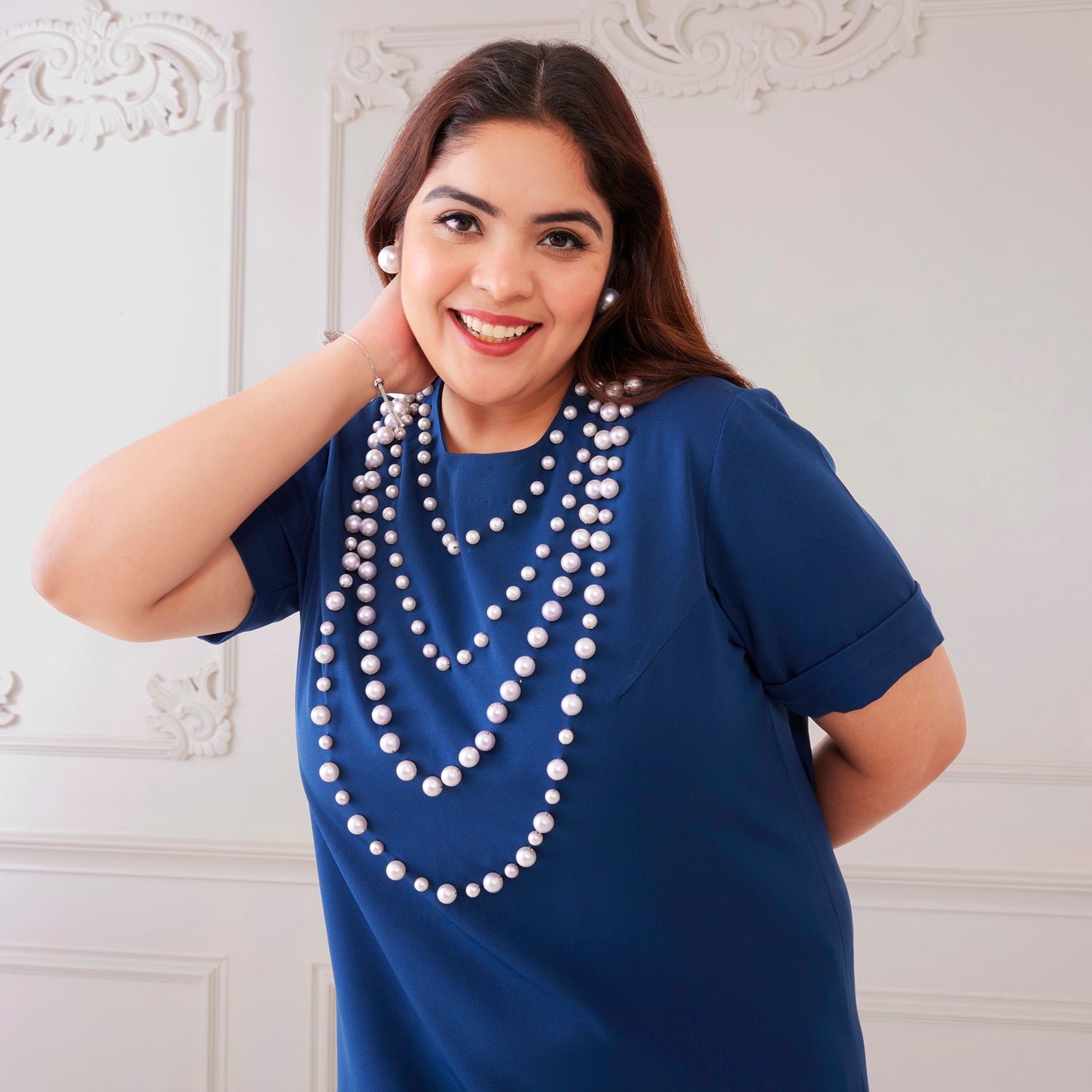 Classic Navy Blue Dress Navy Blue / M Classic Navy Blue Dress Navy Blue / M