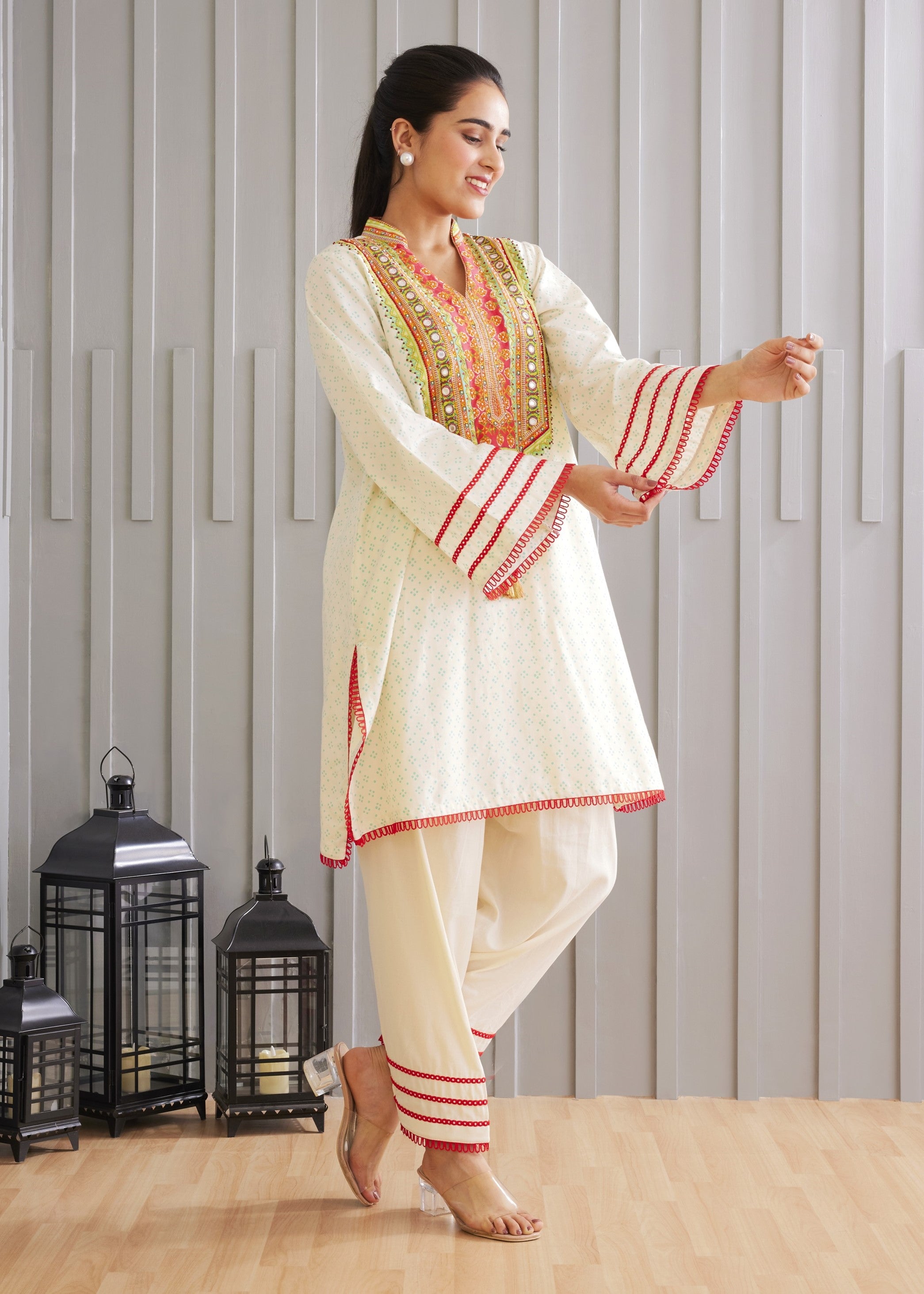 Elegant Off White Indo Western