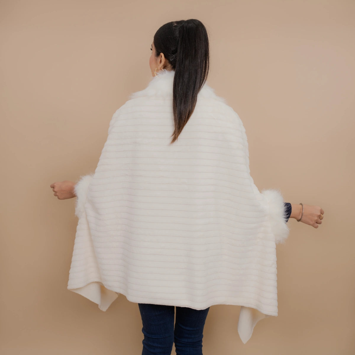 Poncho Cape With Fur