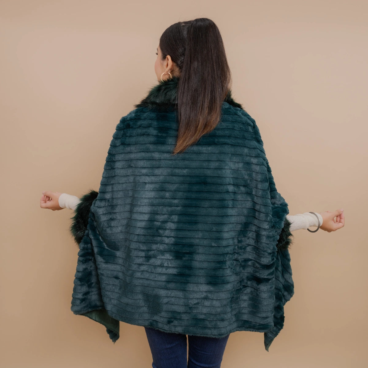 Poncho Cape With Fur