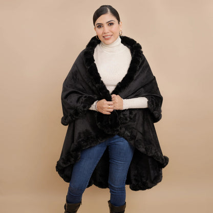 Double Layer Fur Poncho Cape