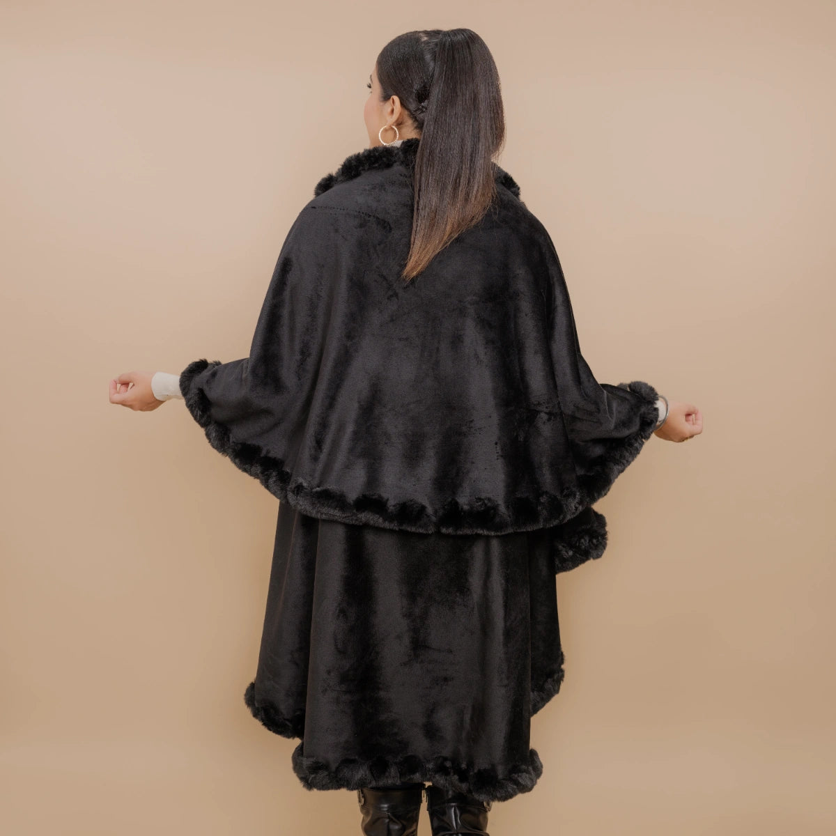 Double Layer Fur Poncho Cape