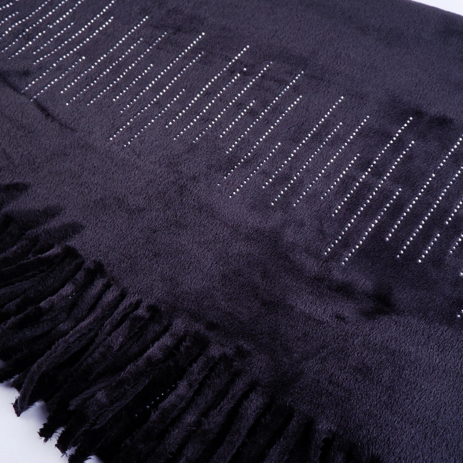 Fur-Lined Swarovski Velvet Stole