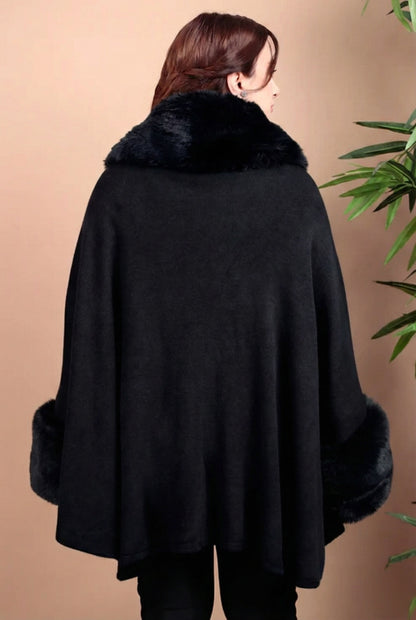 Legant Fur-Trimmed Cape
